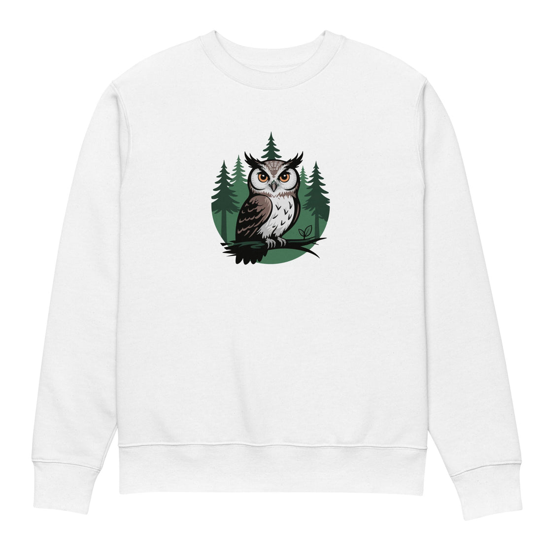 Unisex Eco Sweatshirt – Gentle Owl Print | Eco-Friendly Owl Clothing