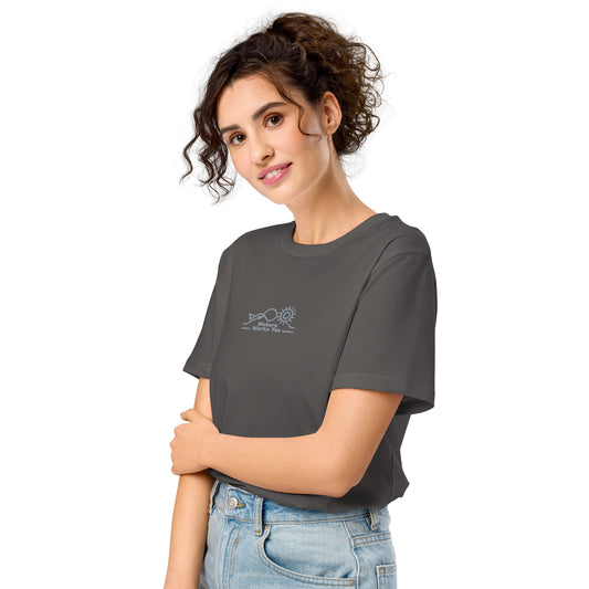 Unisex Organic Mid-Light T-Shirt: Nature Works Too | Owl Embroidered Sustainable Fashion USA by Dudeily