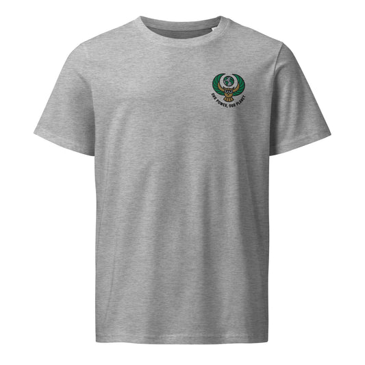 Eco-Friendly Owl Clothing Unisex Organic Mid-Light T-Shirt – “Our Power, Our Planet” Embroidery