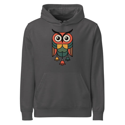Unisex Organic Mid-Weight Hoodie-Soft Owl-Themed Sustainable Everyday Wear