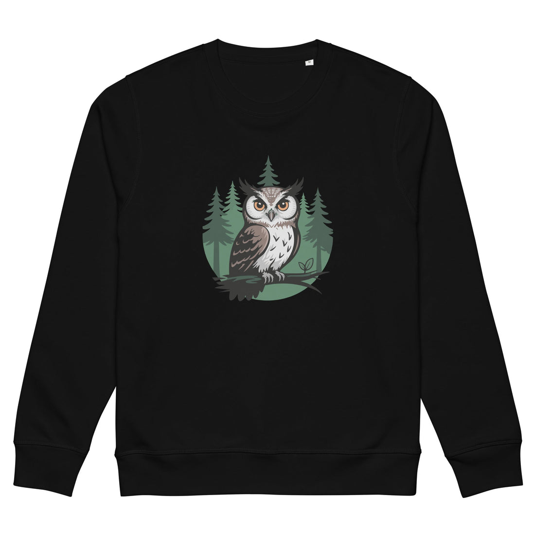 Unisex Organic Mid-Weight Sweatshirt – Nature Owl Print | Eco-Friendly Owl Clothing