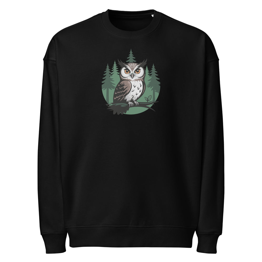 Eco-Friendly Owl Clothing Unisex Organic Oversized Sweatshirt – Nature Print Style