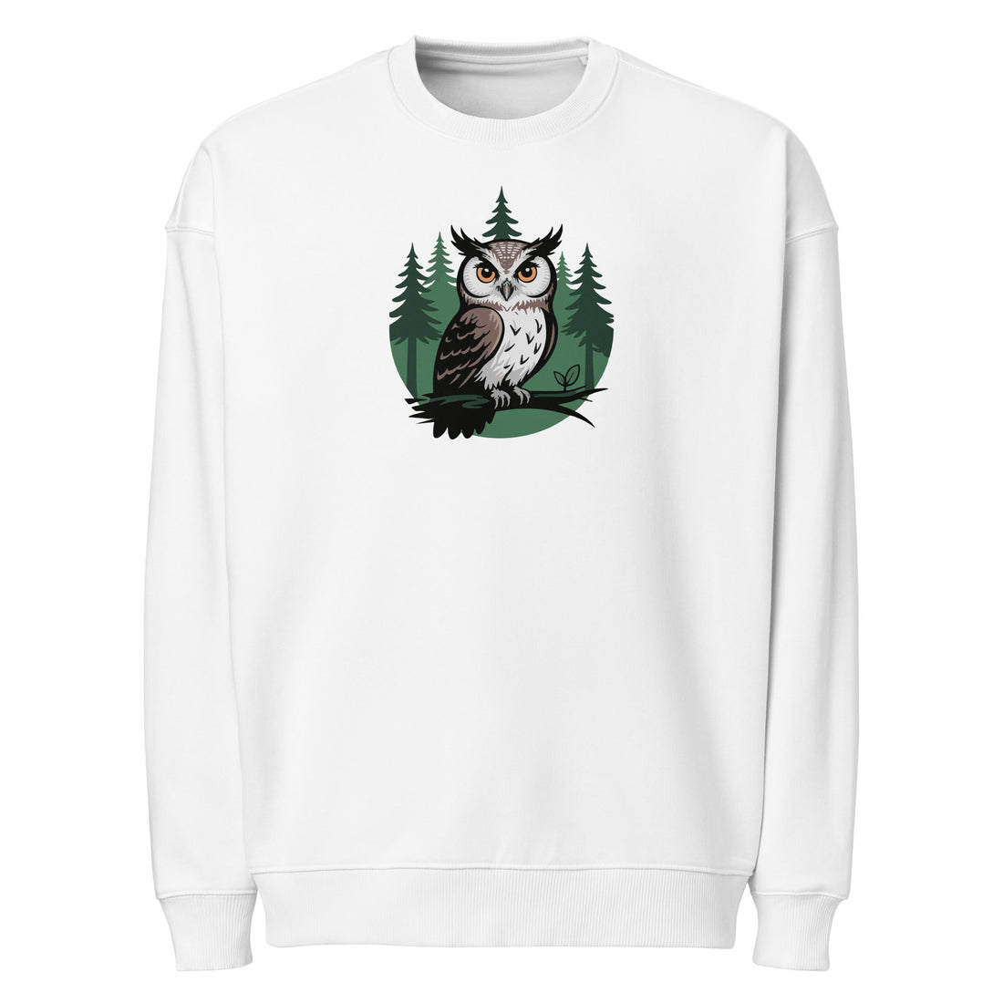 Unisex Organic Oversized Sweatshirt – Midnight Owl Print | Eco-Friendly Owl Clothing
