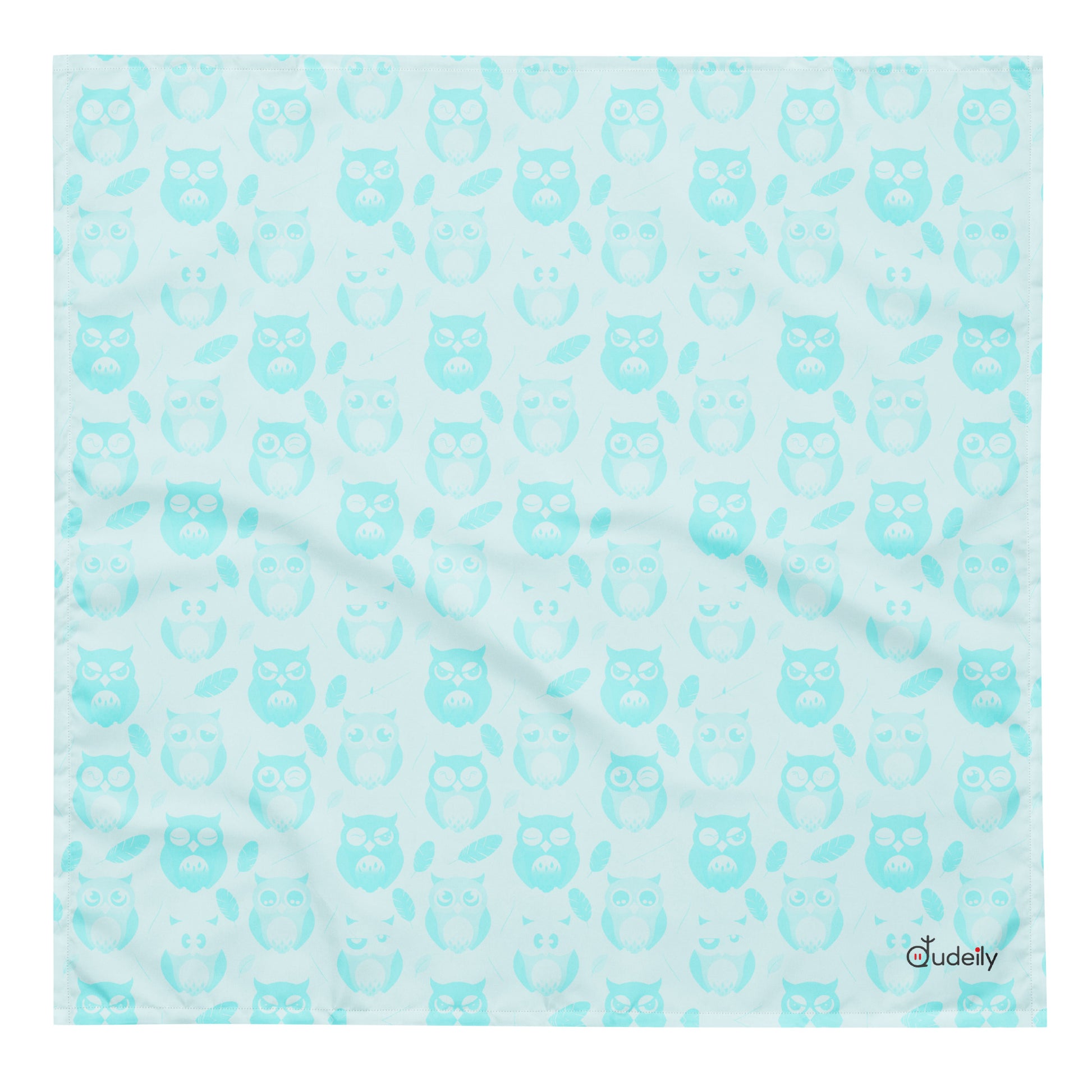 All-over print bandana featuring a stylish and versatile owl theme, perfect for adding a unique touch to your outfit.