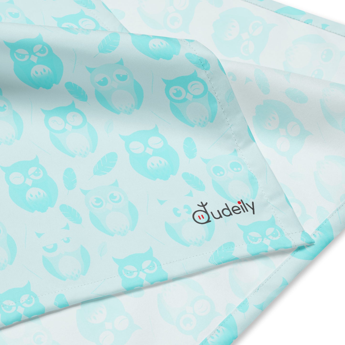 All-over print bandana featuring a stylish and versatile owl theme, perfect for adding a unique touch to your outfit.