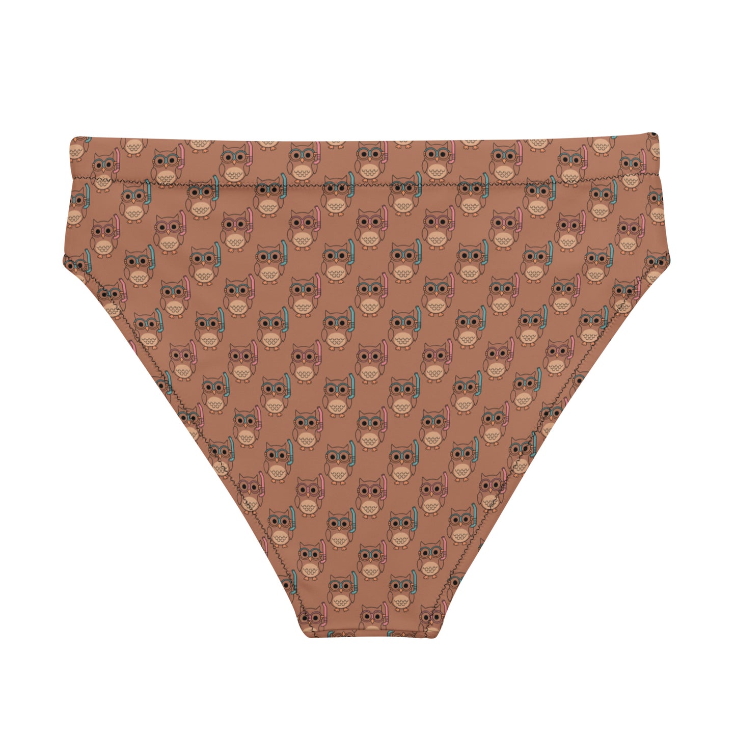Owl-Tide Recycled High-Waisted Bikini Bottom – Eco-Friendly Swimwear for Sustainable Beach Style Dudeily