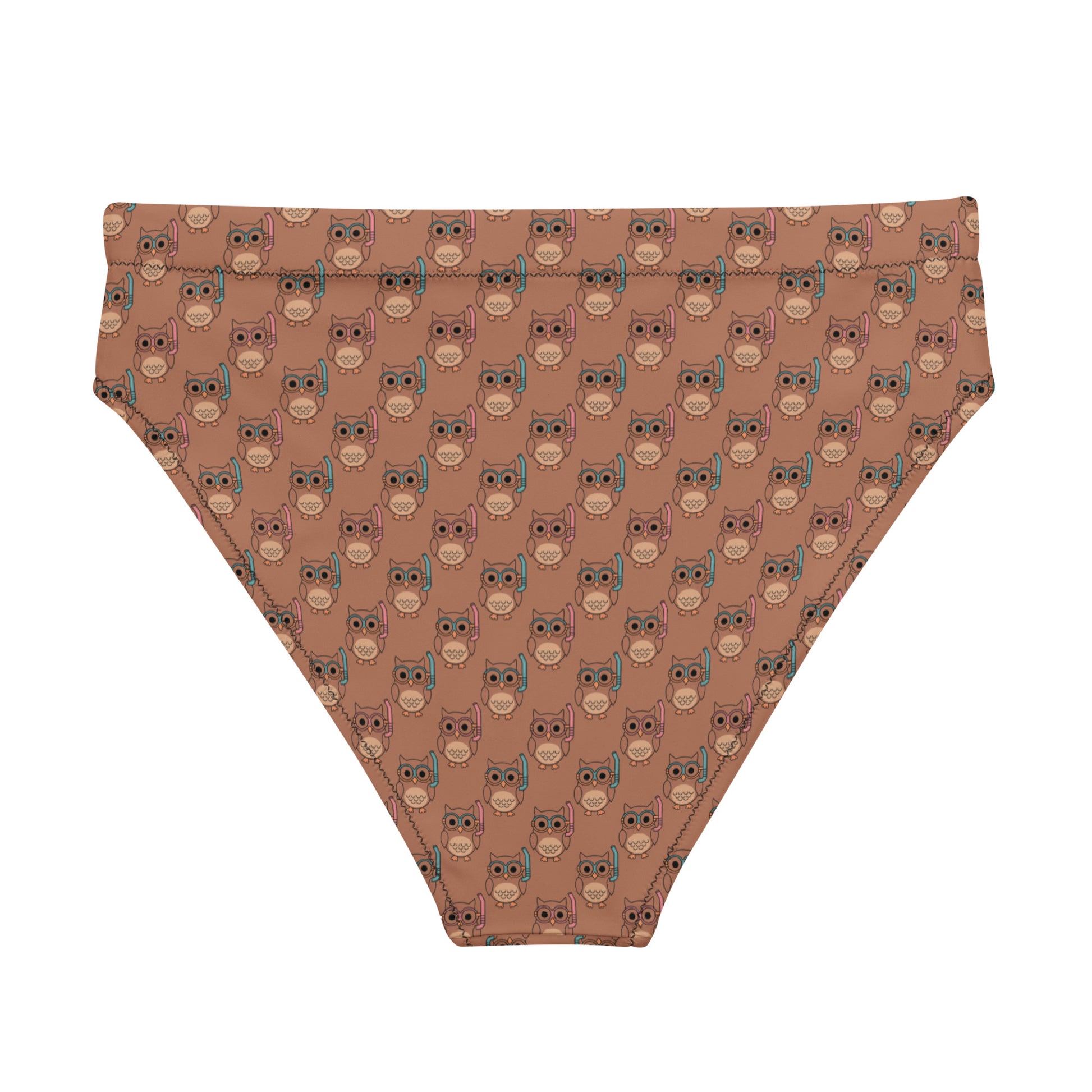 Owl-Tide Recycled High-Waisted Bikini Bottom – Eco-Friendly Swimwear for Sustainable Beach Style Dudeily