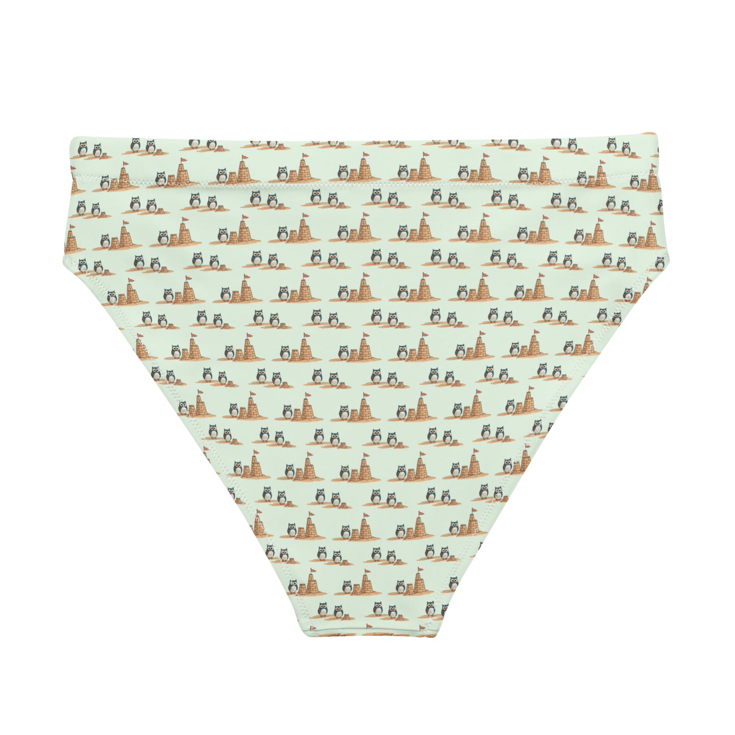 Owl-Tide Recycled High-Waisted Bikini Bottom – Eco-Friendly Swimwear for Sustainable Beach Style Dudeily