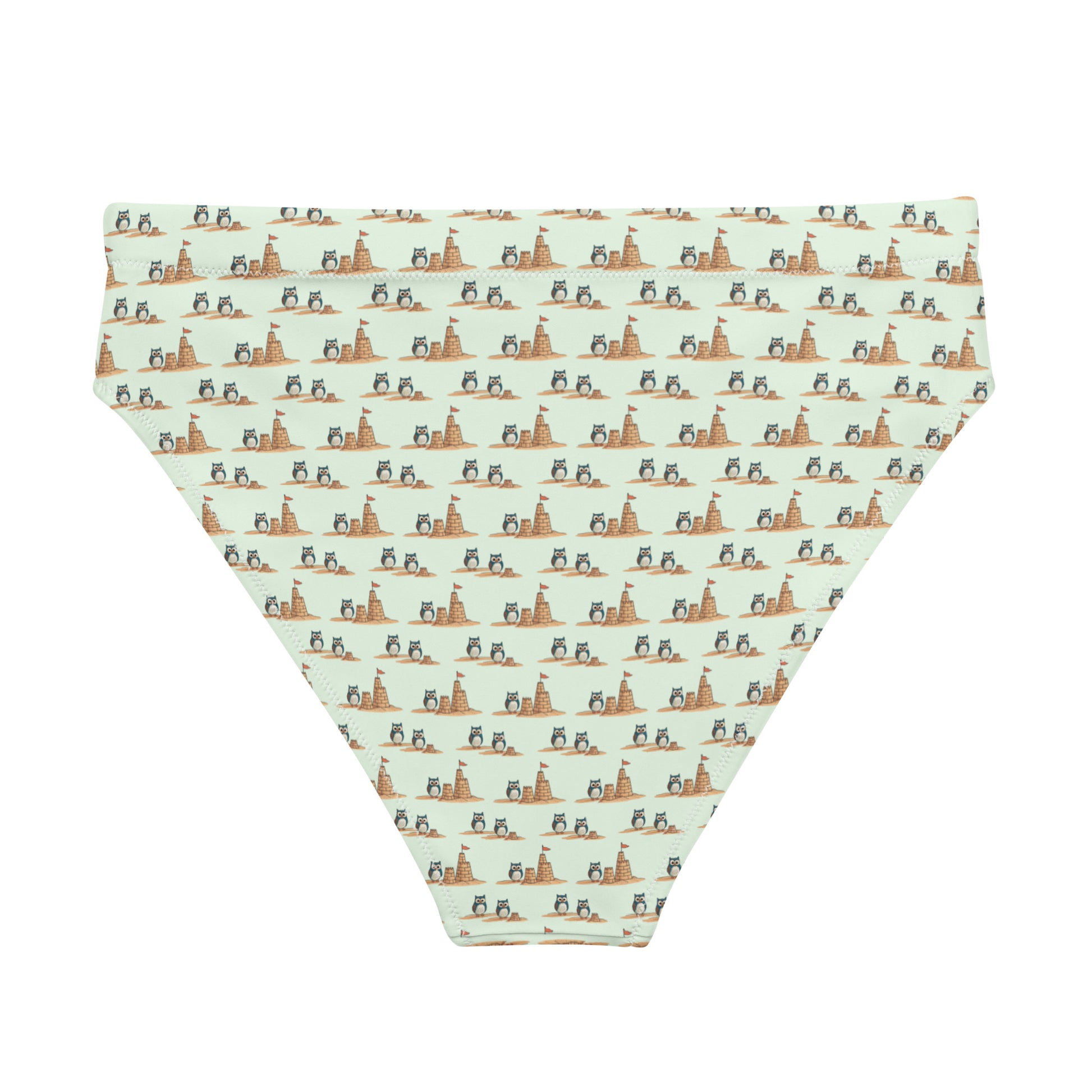 Owl-Tide Recycled High-Waisted Bikini Bottom – Eco-Friendly Swimwear for Sustainable Beach Style Dudeily