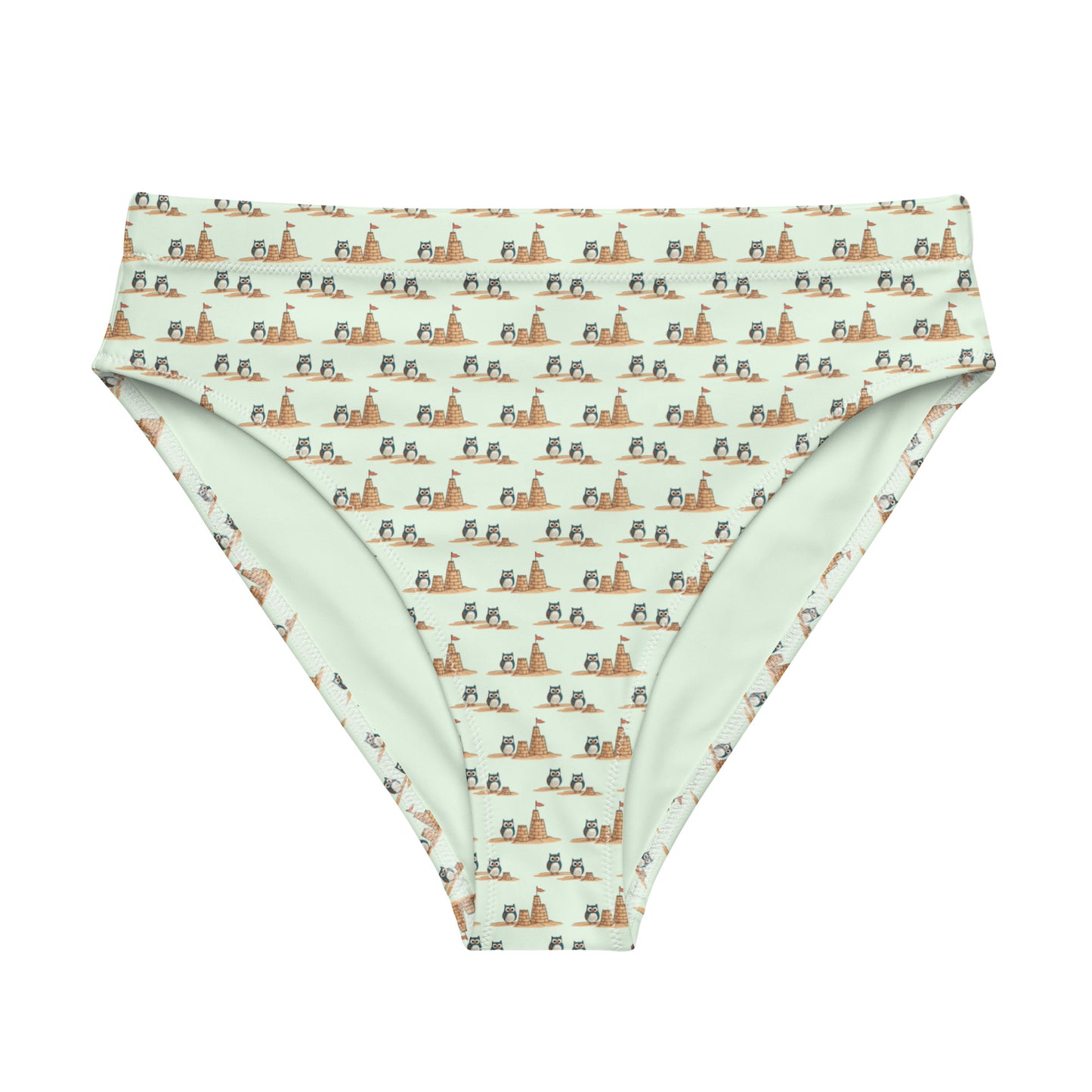 Owl-Tide Recycled High-Waisted Bikini Bottom – Eco-Friendly Swimwear for Sustainable Beach Style 3XL Dudeily