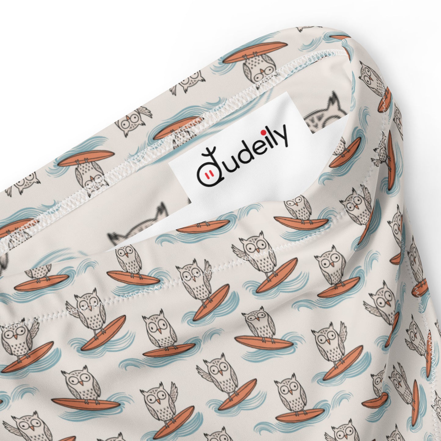 Owl-Tide Recycled High-Waisted Bikini Bottom – Eco-Conscious Swimwear for Sustainable Beach Days Dudeily