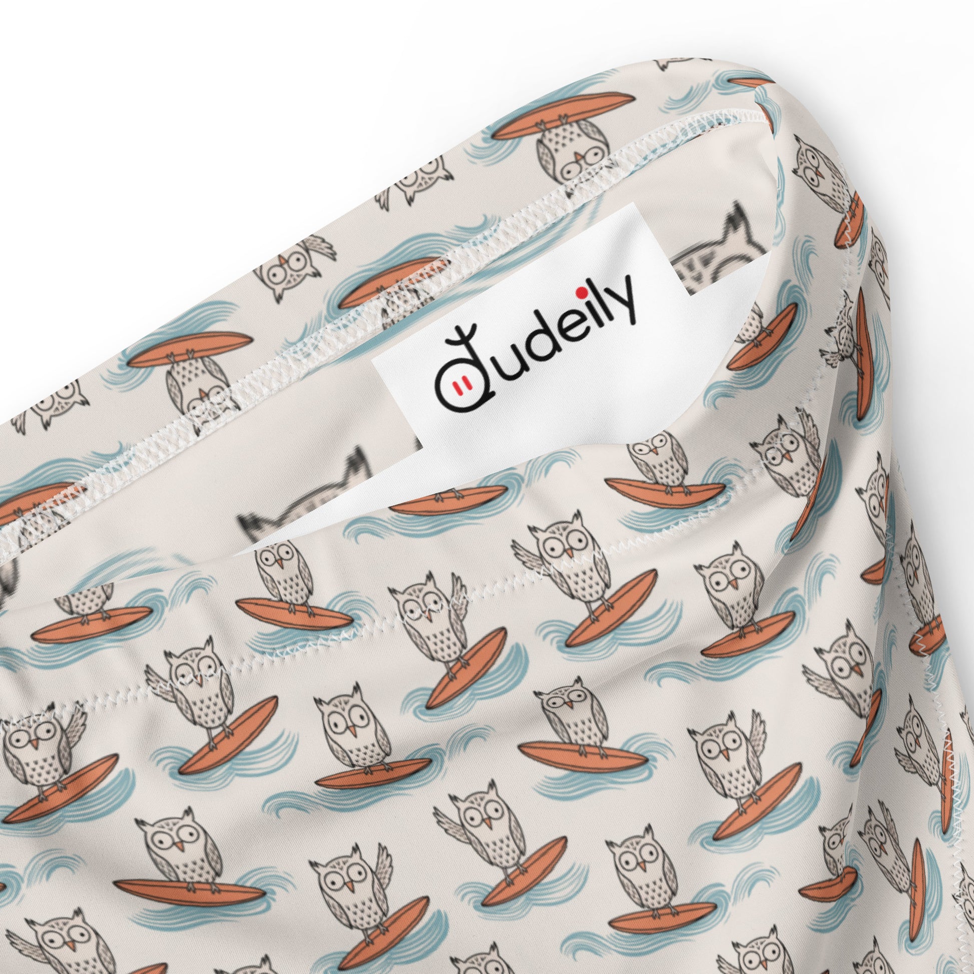 Owl-Tide Recycled High-Waisted Bikini Bottom – Eco-Conscious Swimwear for Sustainable Beach Days Dudeily