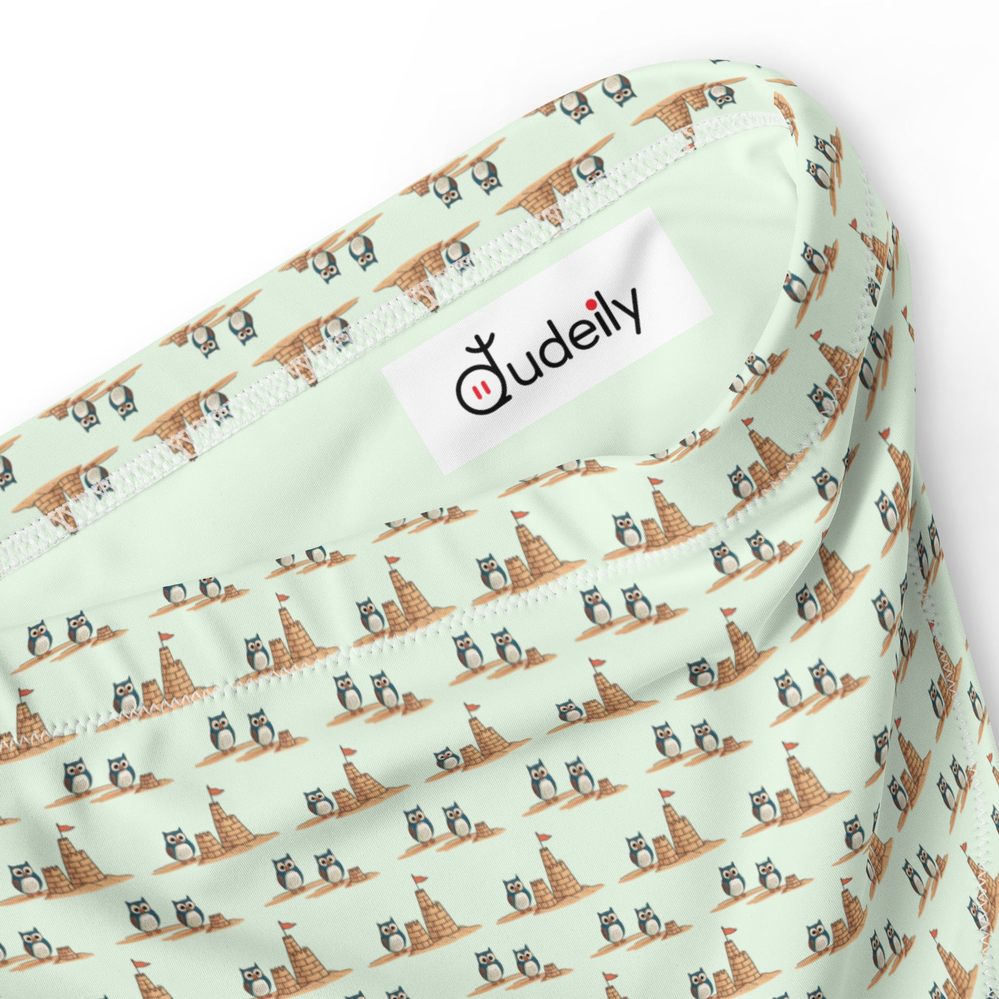 Owl-Tide Recycled High-Waisted Bikini Bottom – Eco-Friendly Swimwear for Sustainable Beach Style Dudeily
