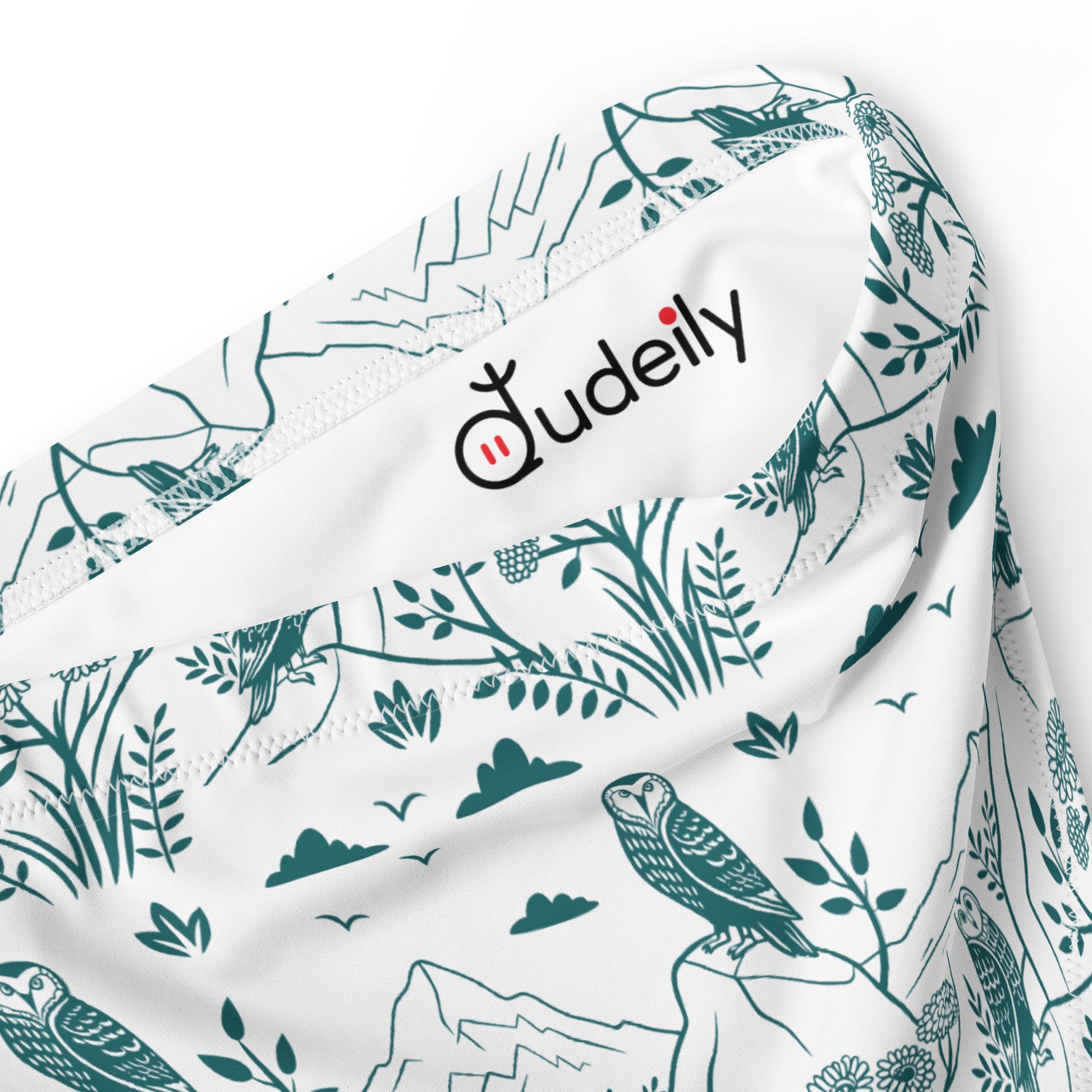 Owl-Themed Recycled High-Waisted Bikini Bottom – Sustainable Swimwear for Eco-Chic Adventures Dudeily