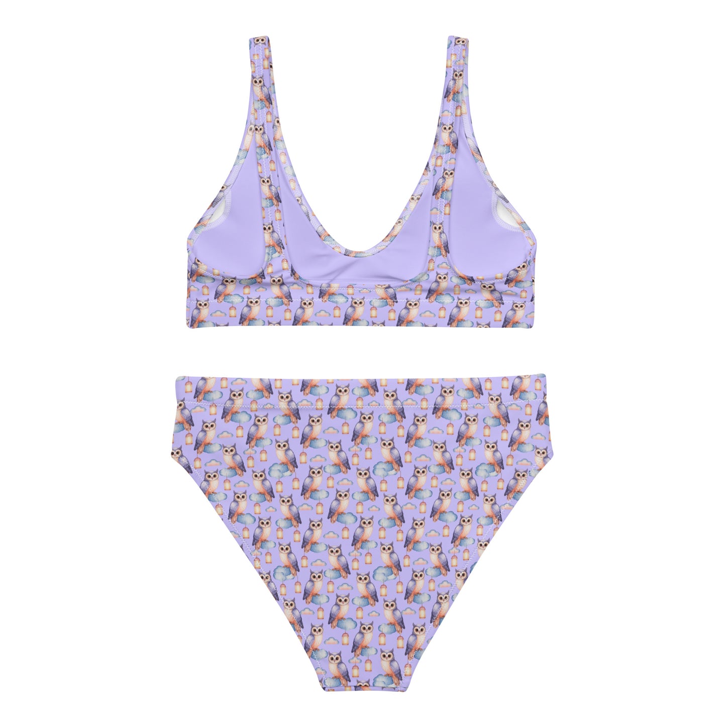 Owl-Themed Recycled High-Waisted Bikini – Sustainable & Eco-Friendly Dudeily