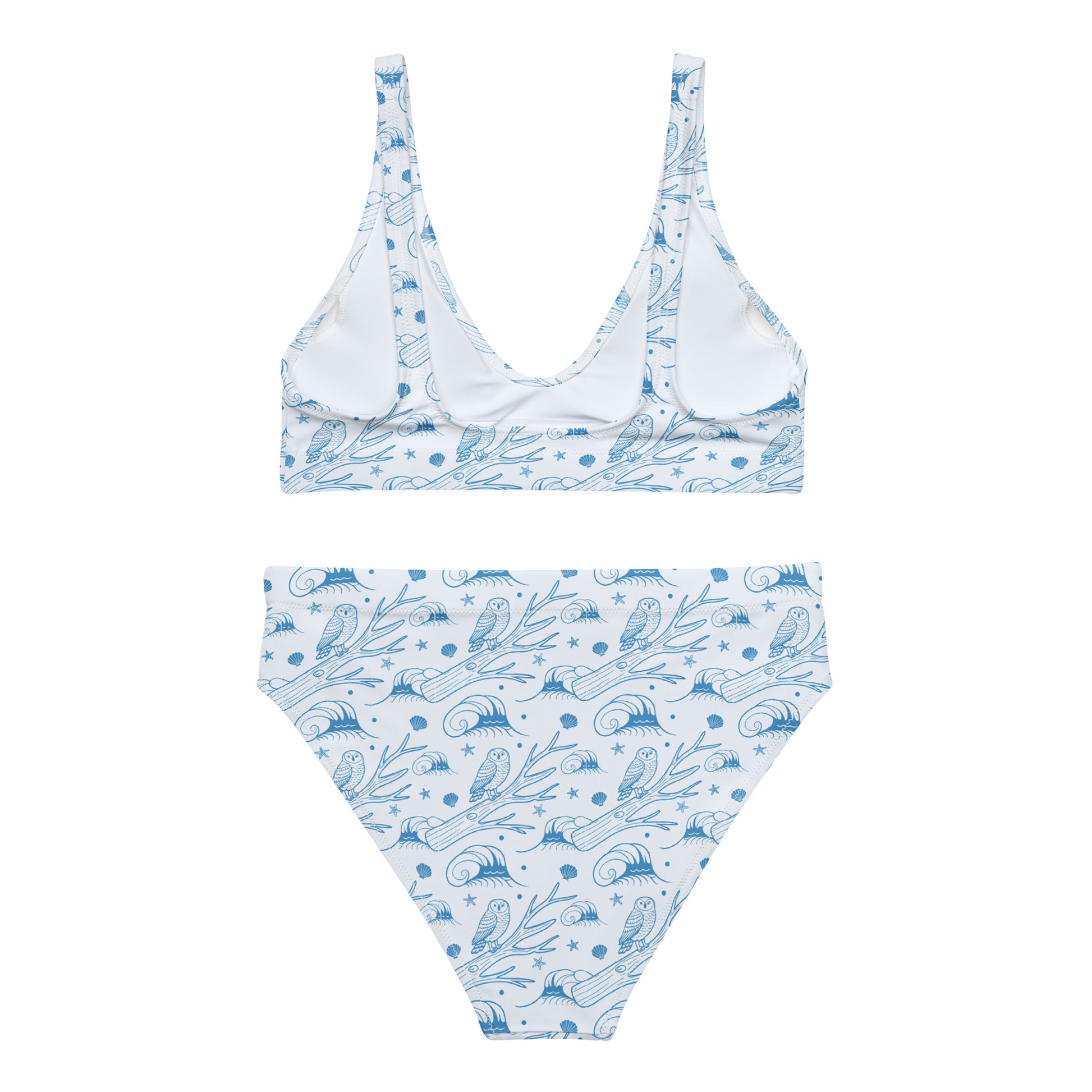 Twilight Owl Recycled High-Waisted Bikini – Ethical Swimwear for Eco-Loving Souls Dudeily