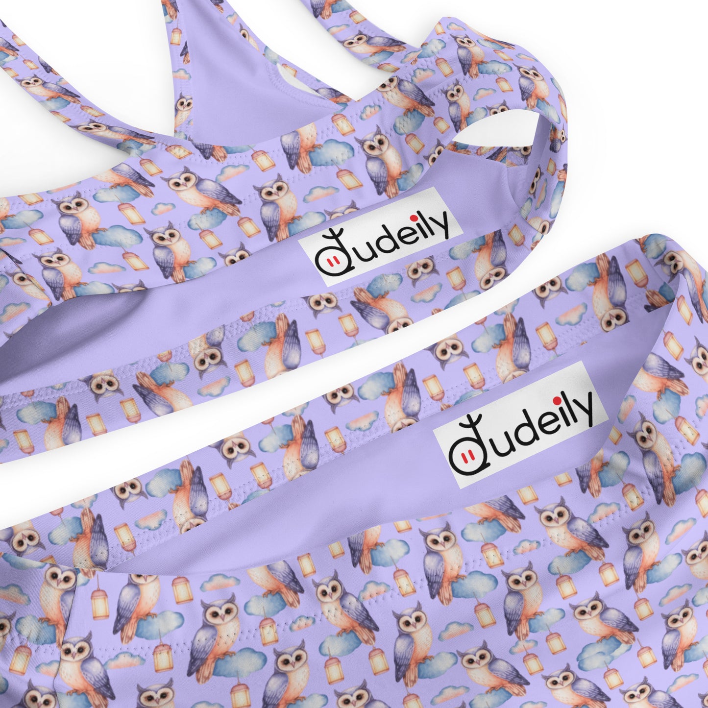 Owl-Themed Recycled High-Waisted Bikini – Sustainable & Eco-Friendly Dudeily