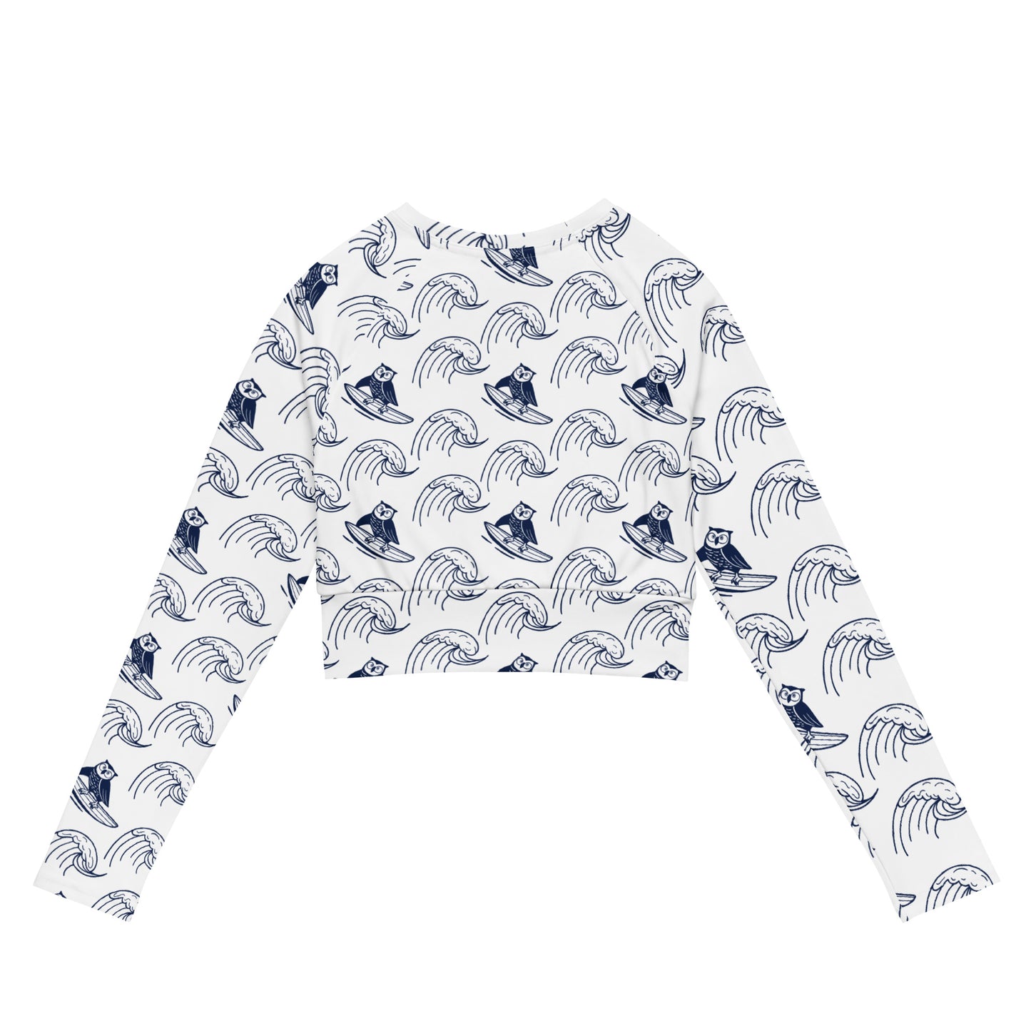 Owl Recycled Long-Sleeve Crop Top – Stylish Sustainable Wear for Eco Trendsetters Dudeily