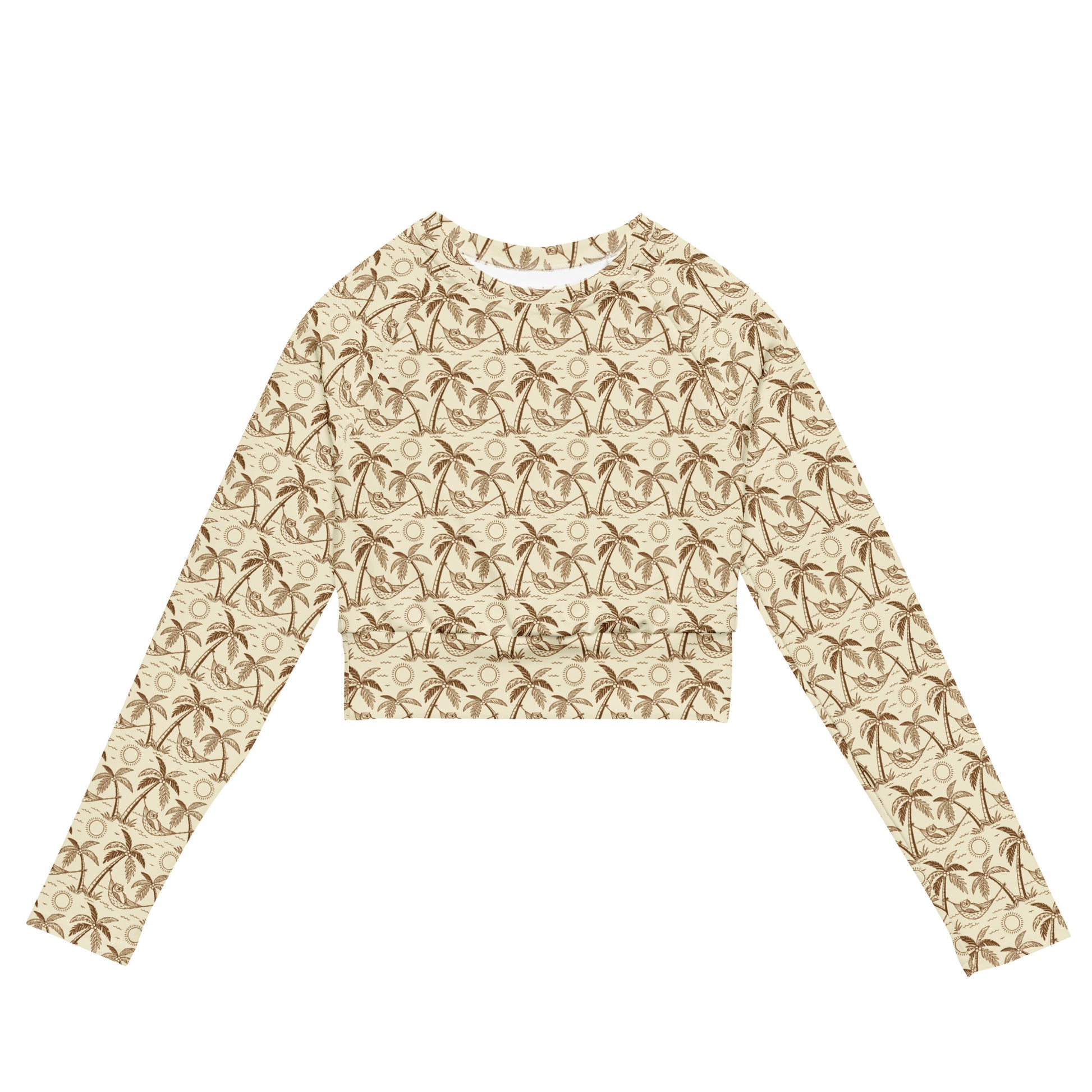 Owl-Themed Recycled Long-Sleeve Crop Top – Sustainable Style for Nature-Loving Trendsetters 6XL Dudeily