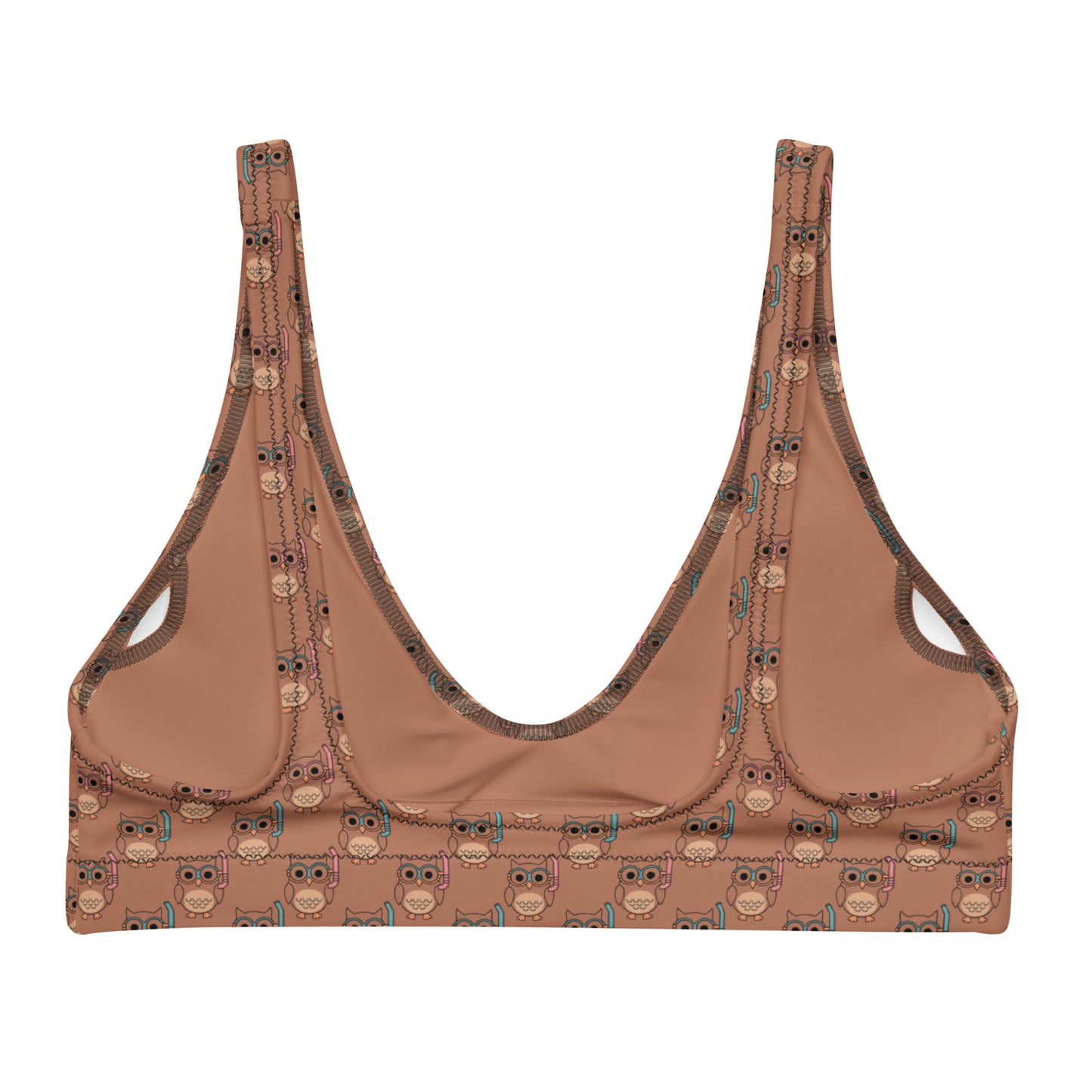 Owl-Spirit Recycled Padded Bikini Top – Sustainable Swimwear for Eco-Conscious Beach Lovers Dudeily