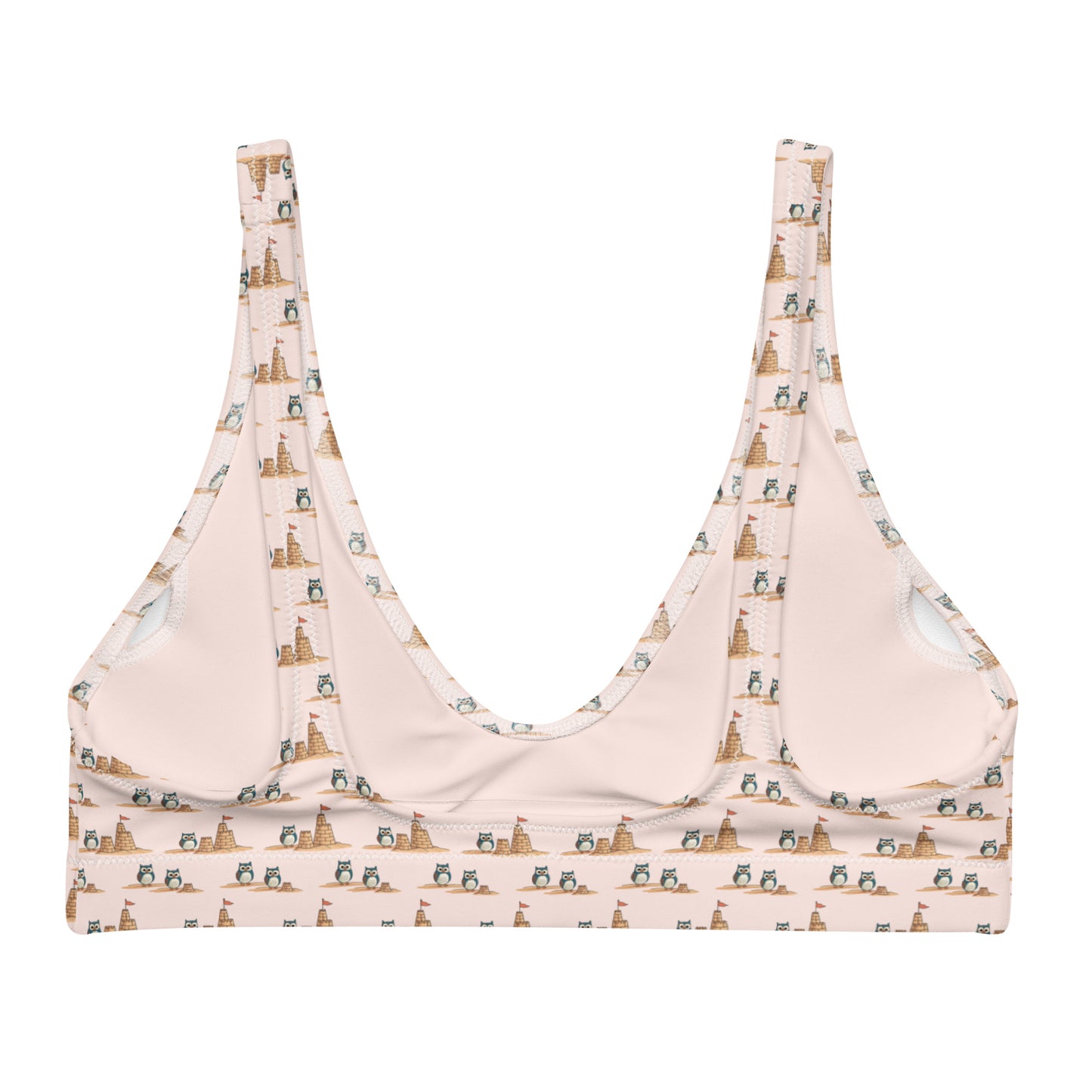 Owl-Wise Recycled Padded Bikini Top – Eco-Friendly Swimwear for Sustainable Beach Days Dudeily