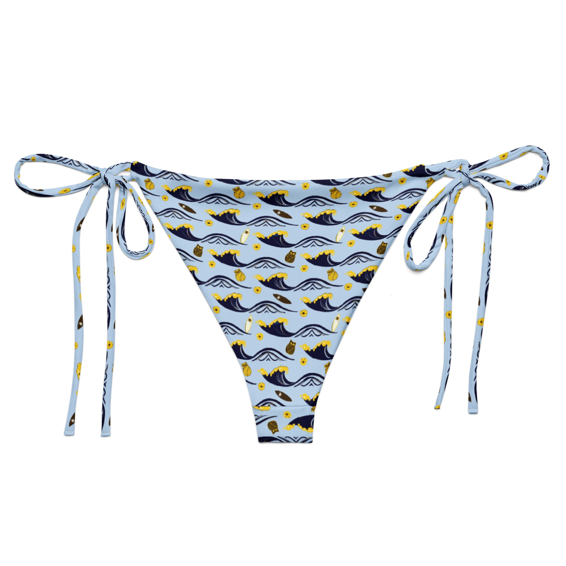 Twilight Owl All-Over Print Recycled String Bikini Bottom – Eco-Friendly Swimwear for Bold Nature Lovers Dudeily