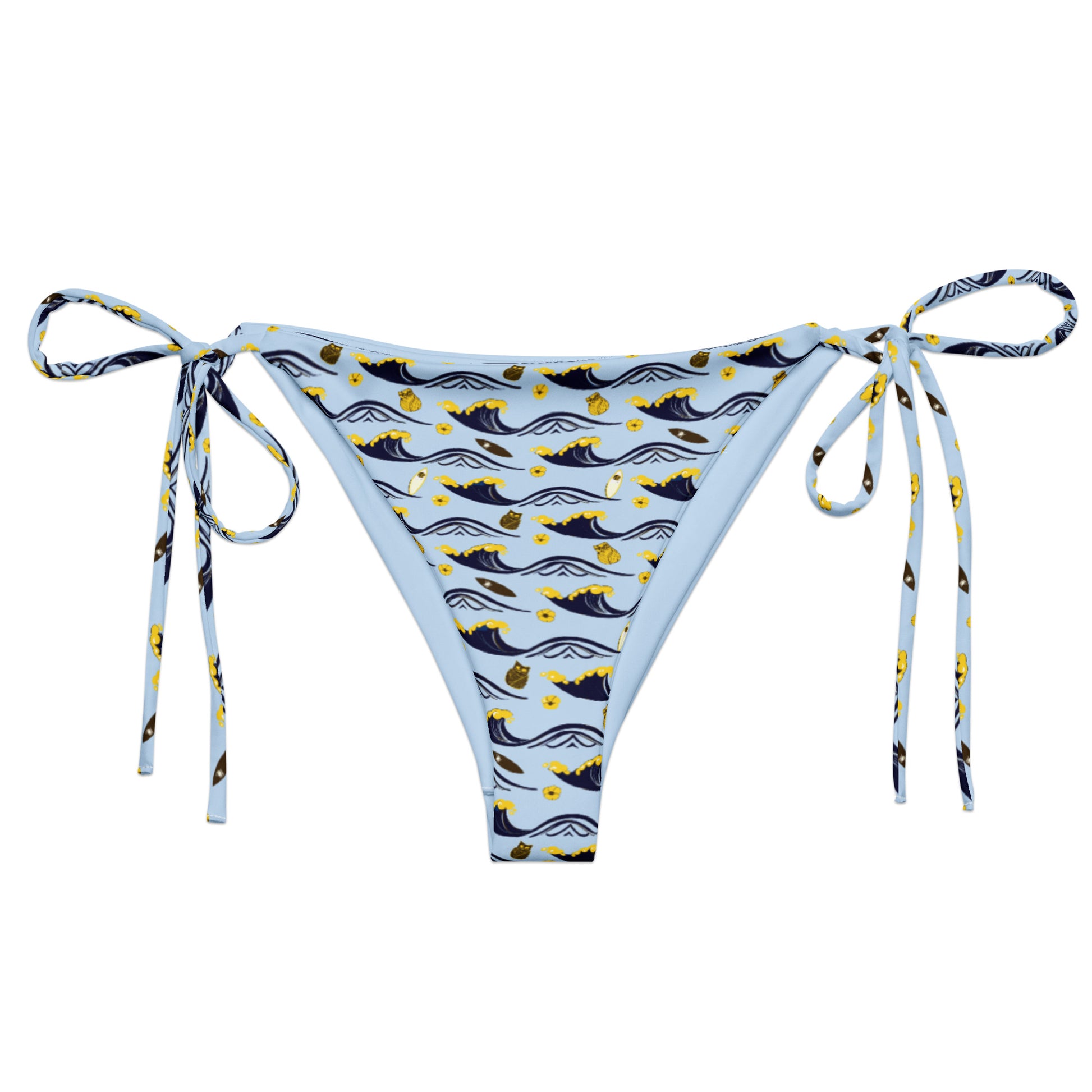 Twilight Owl All-Over Print Recycled String Bikini Bottom – Eco-Friendly Swimwear for Bold Nature Lovers 6XL Dudeily