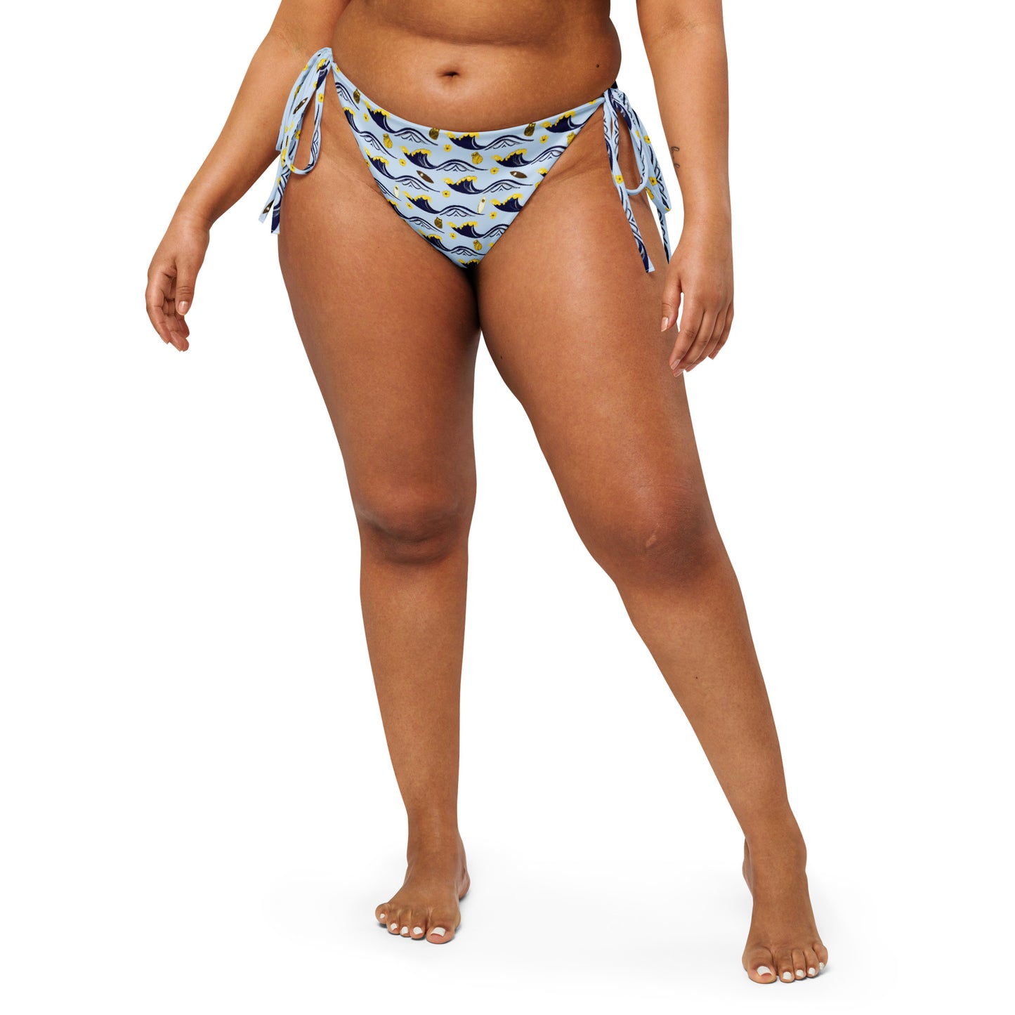 Twilight Owl All-Over Print Recycled String Bikini Bottom – Eco-Friendly Swimwear for Bold Nature Lovers Dudeily