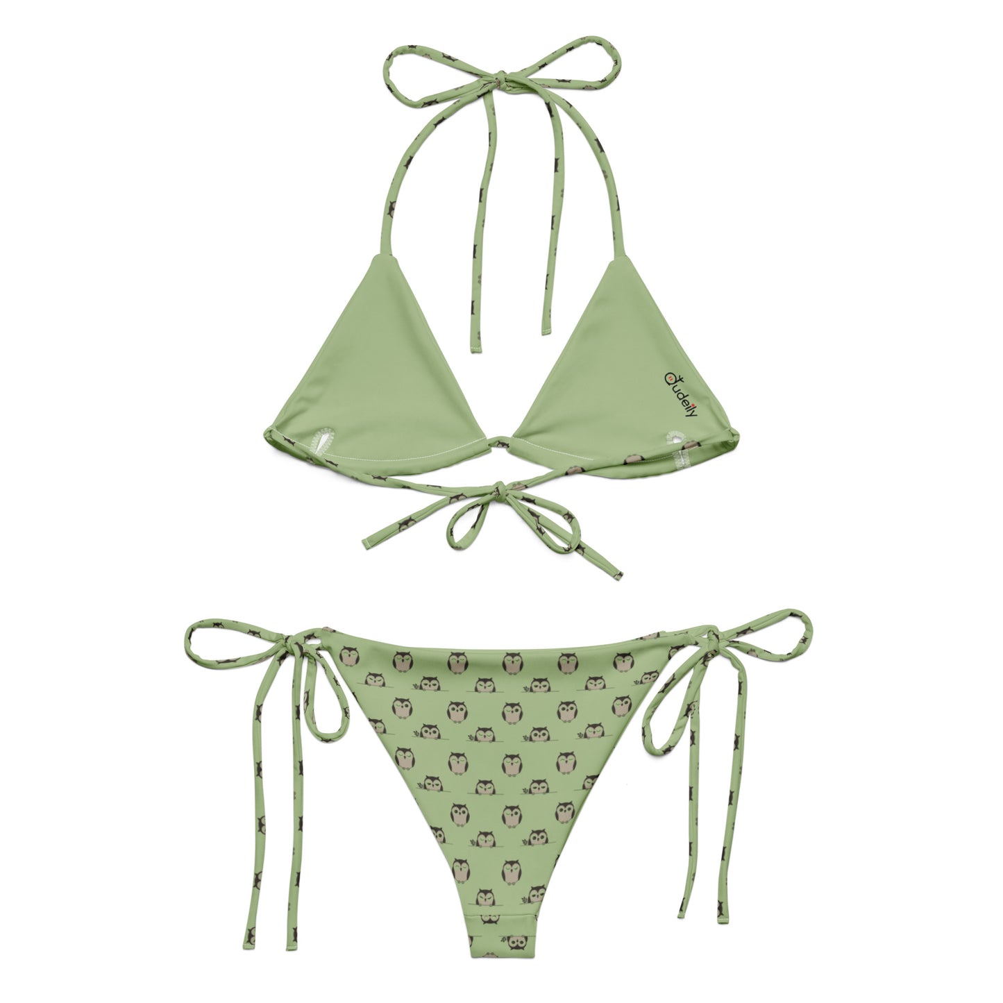 Owl-Themed All-Over Print Recycled String Bikini – Sustainable Fashion Dudeily
