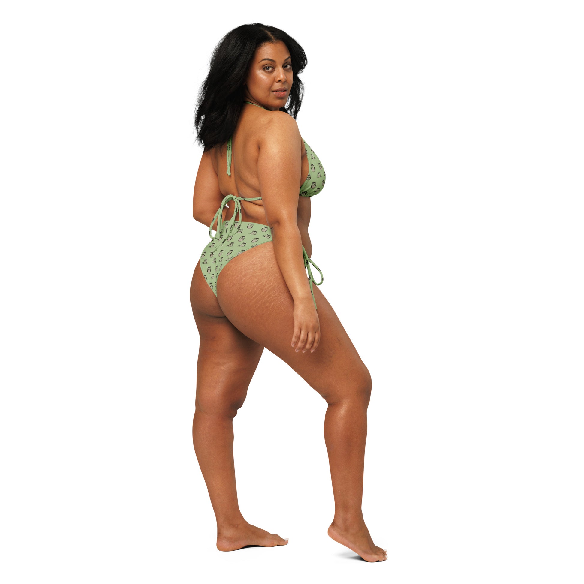Owl-Themed All-Over Print Recycled String Bikini – Sustainable Fashion Dudeily
