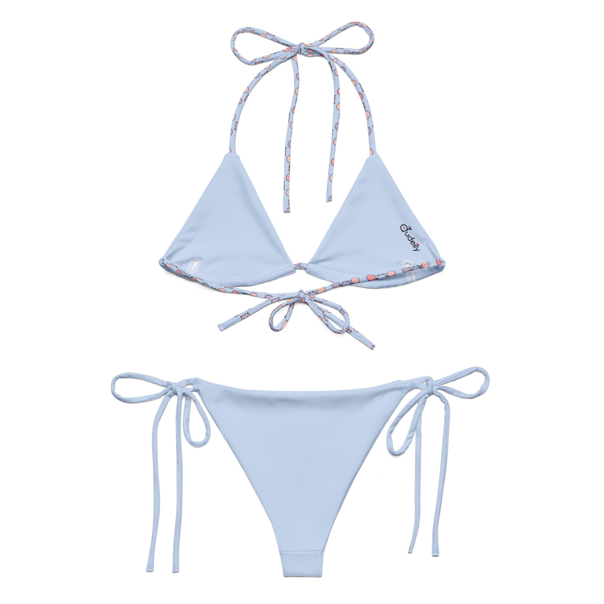Owl Print All-Over Recycled String Bikini – Eco-Friendly & Stylish Dudeily