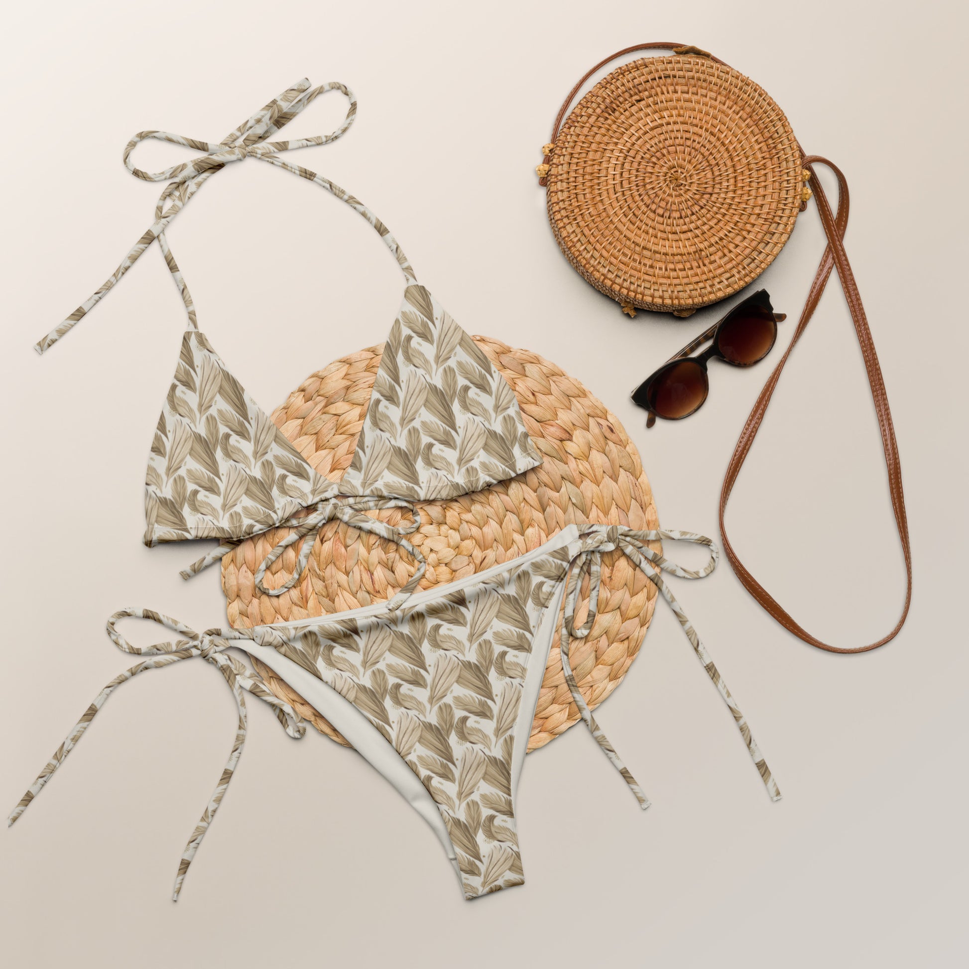All-Over Print Recycled String Bikini – Eco-Friendly Swimwear Dudeily