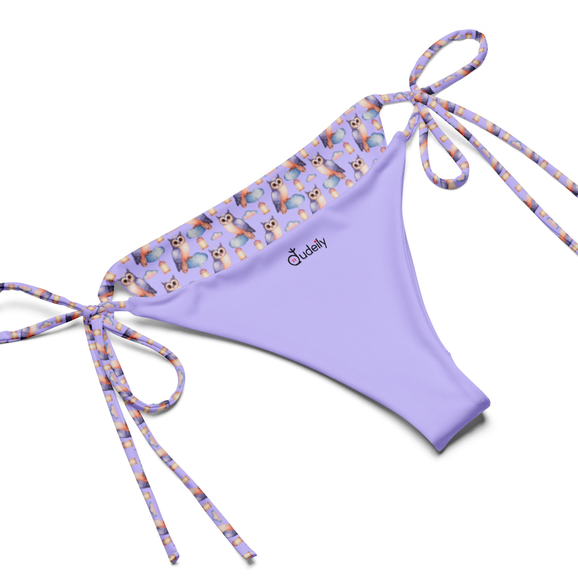 Owl-Themed All-Over Print Recycled String Bikini – Sustainable Fashion Dudeily