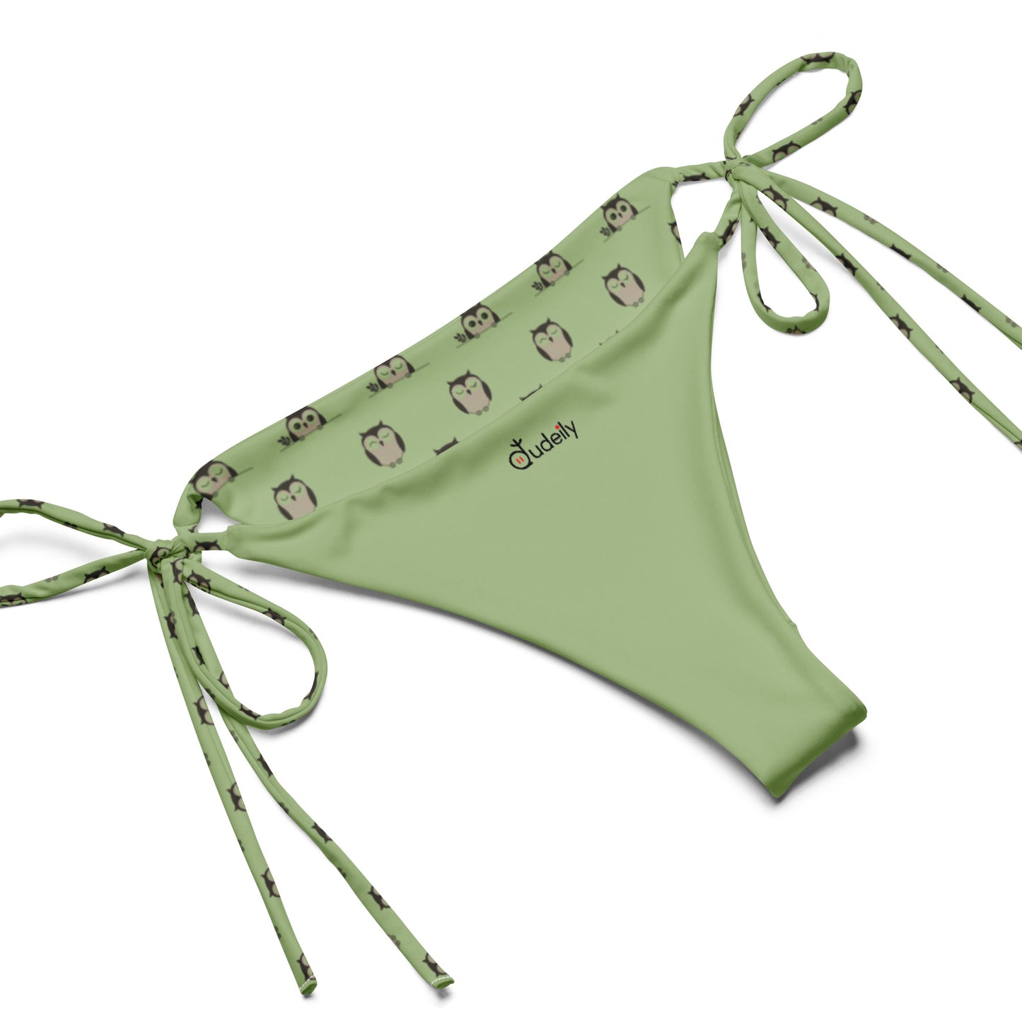 Owl-Themed All-Over Print Recycled String Bikini – Sustainable Fashion Dudeily