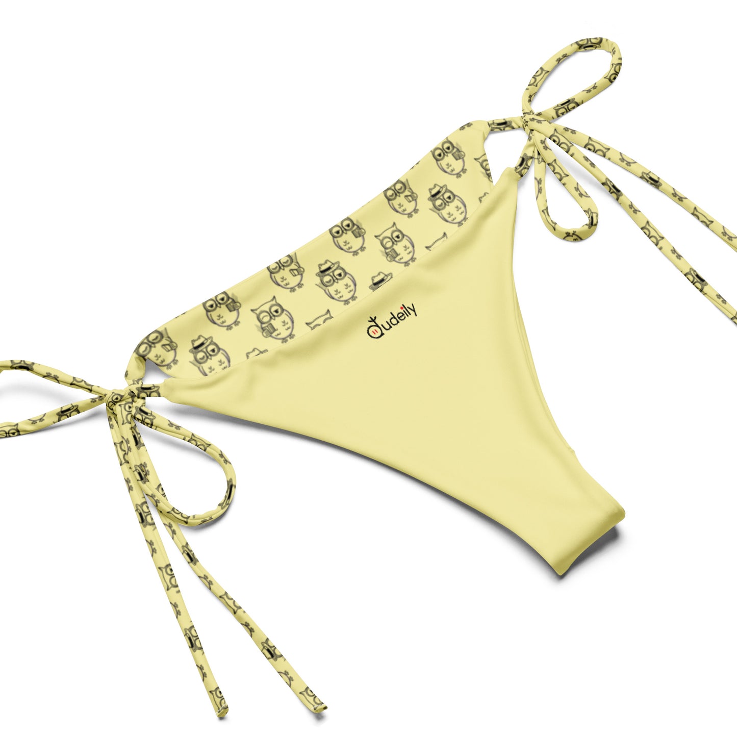 Owl-Themed All-Over Print Recycled String Bikini – Eco-Friendly Fashion Dudeily