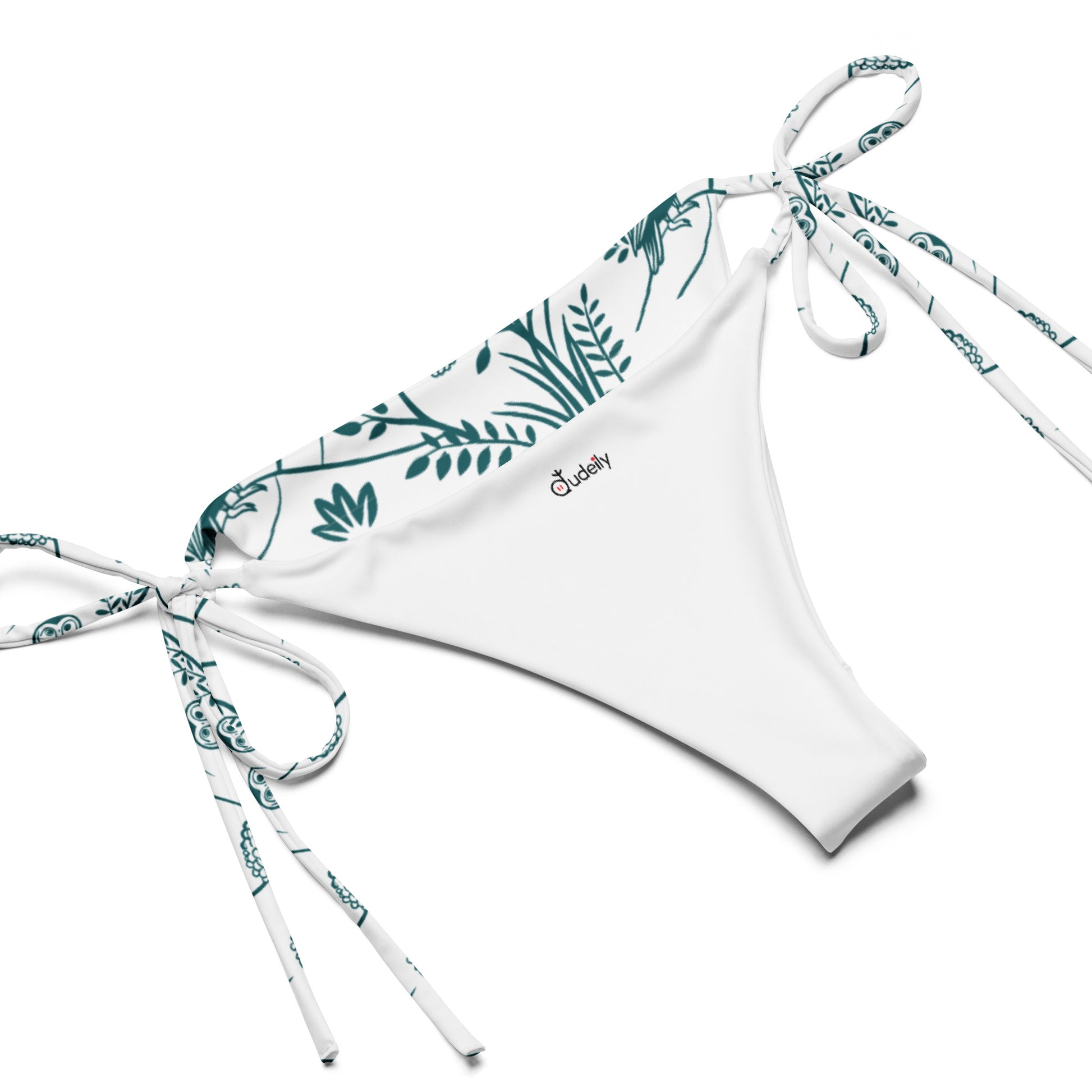 Owl-Themed All-Over Print Recycled String Bikini – Sustainable Swimwear for Eco-Friendly Adventurers Dudeily