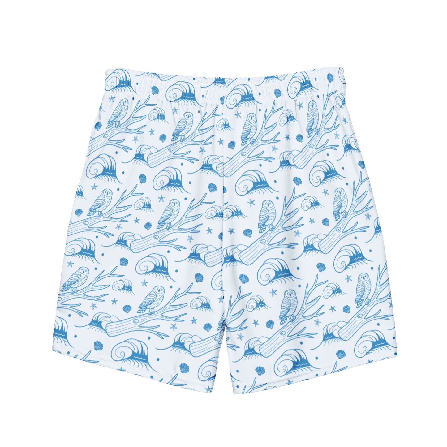 Owl Spirit Recycled Swim Trunks – Sustainable Beachwear for Eco Warriors Dudeily