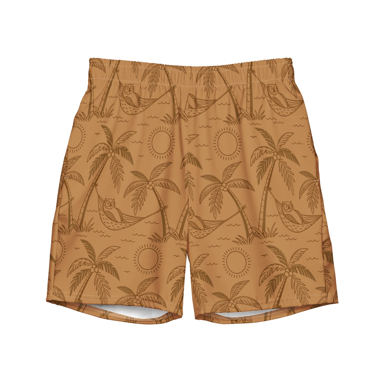 Owl-Themed Recycled Swim Trunks – Eco-Friendly Beachwear for Nature-Loving Men 6XL Dudeily