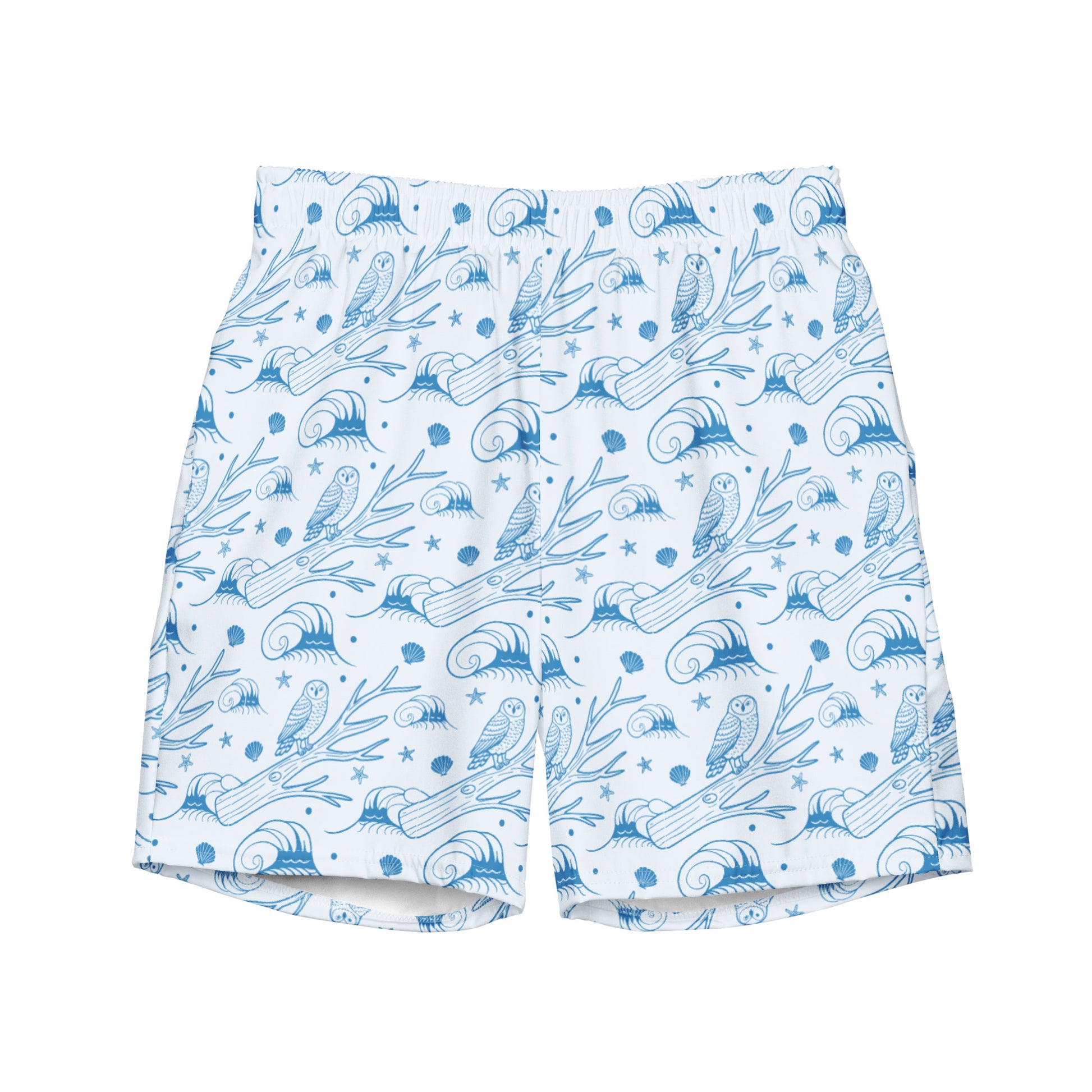 Owl Spirit Recycled Swim Trunks – Sustainable Beachwear for Eco Warriors 6XL Dudeily