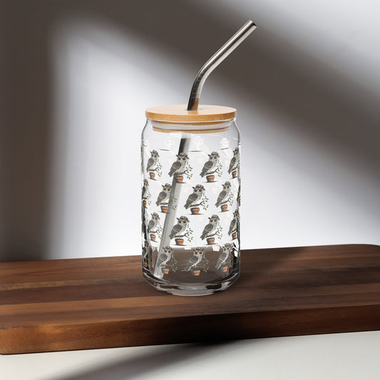 Owl-Themed Can-Shaped Glass – Stylish and Unique Drinkware