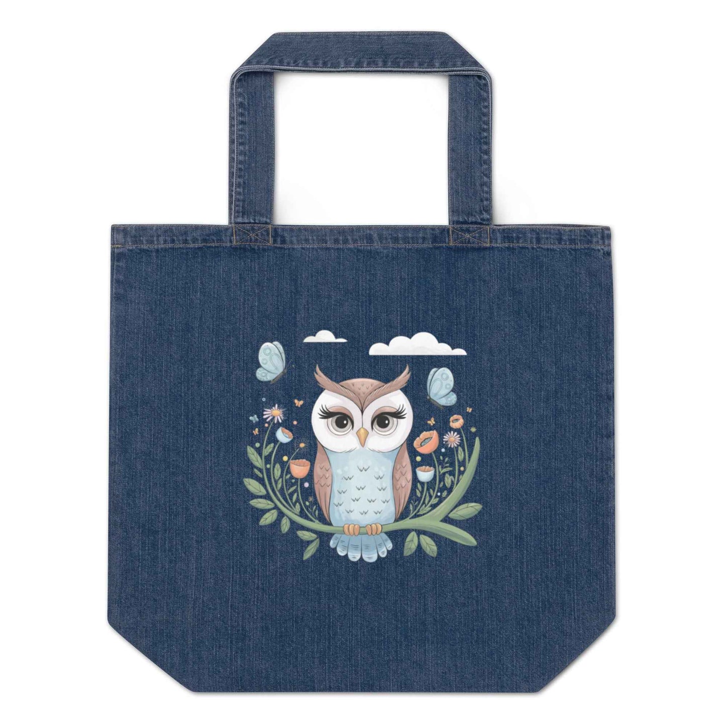 Owl Organic Denim Tote Bags - Durable & Sustainable Fashion Dudeily