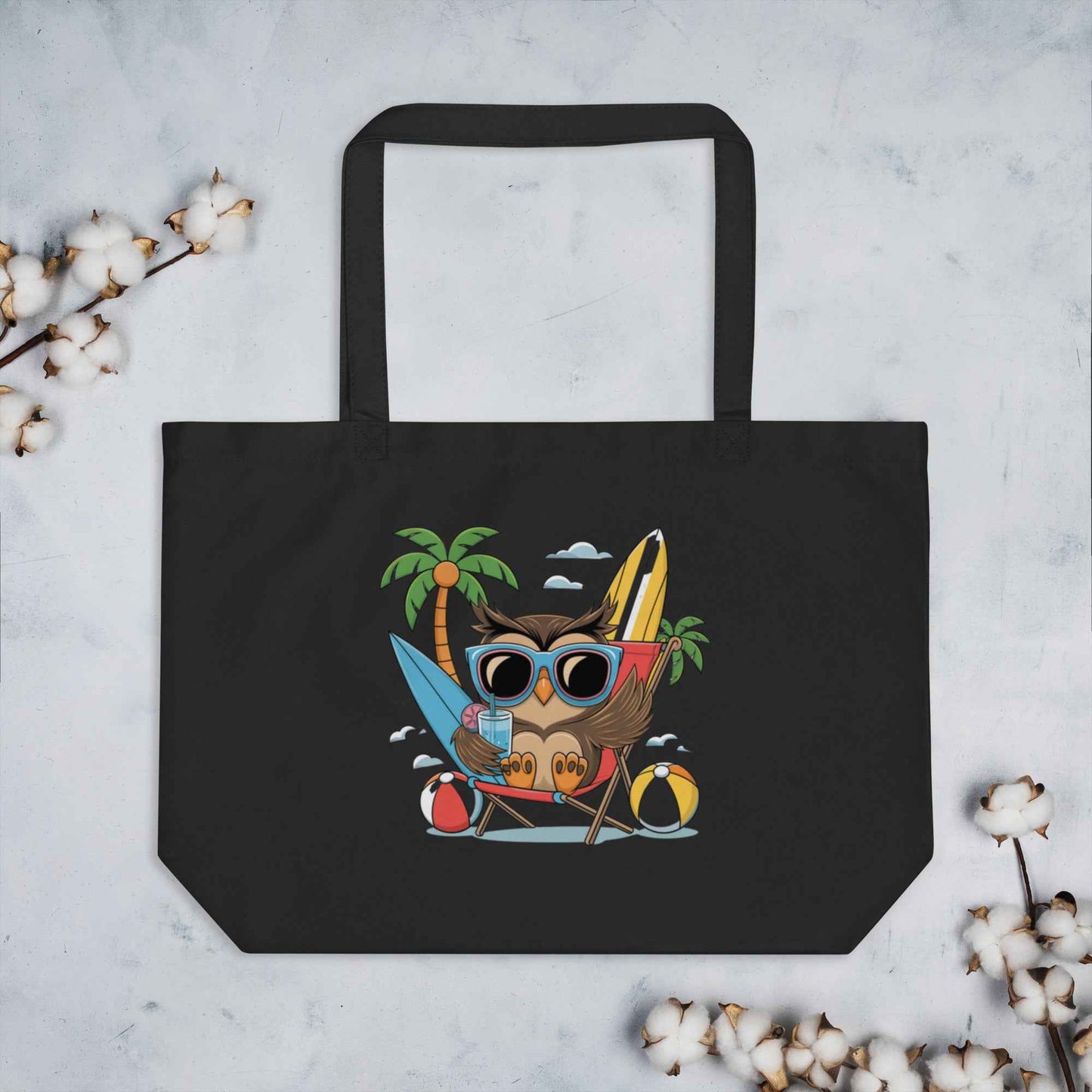 Owl Large Organic Tote Bags - Sustainable, Spacious, Stylish Eco-Friendly Tote Dudeily
