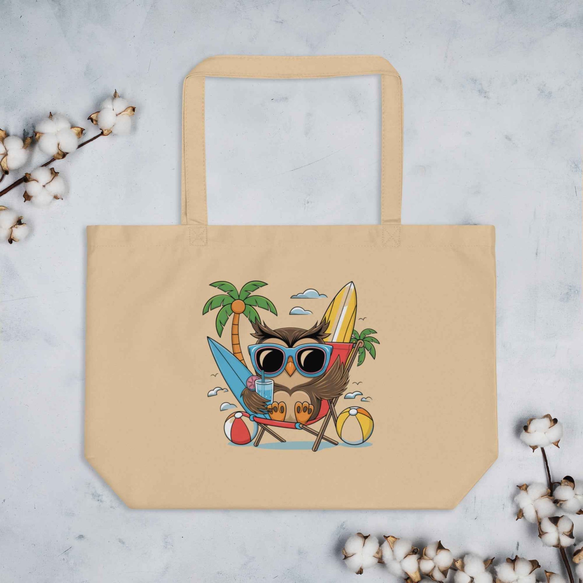 Owl Large Organic Tote Bags - Sustainable, Spacious, Stylish Eco-Friendly Tote Dudeily