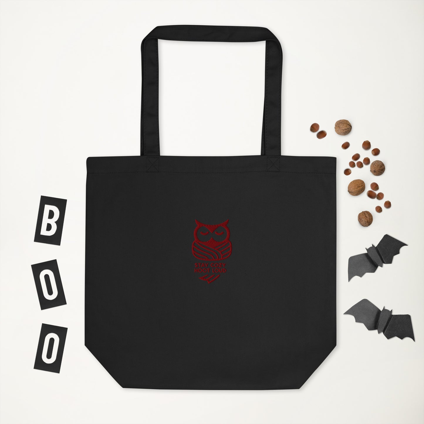 Owl Eco Tote Bag: 'Stay Cozy Hoot Loud' in Fall | Sustainable Fashion USA Dudeily