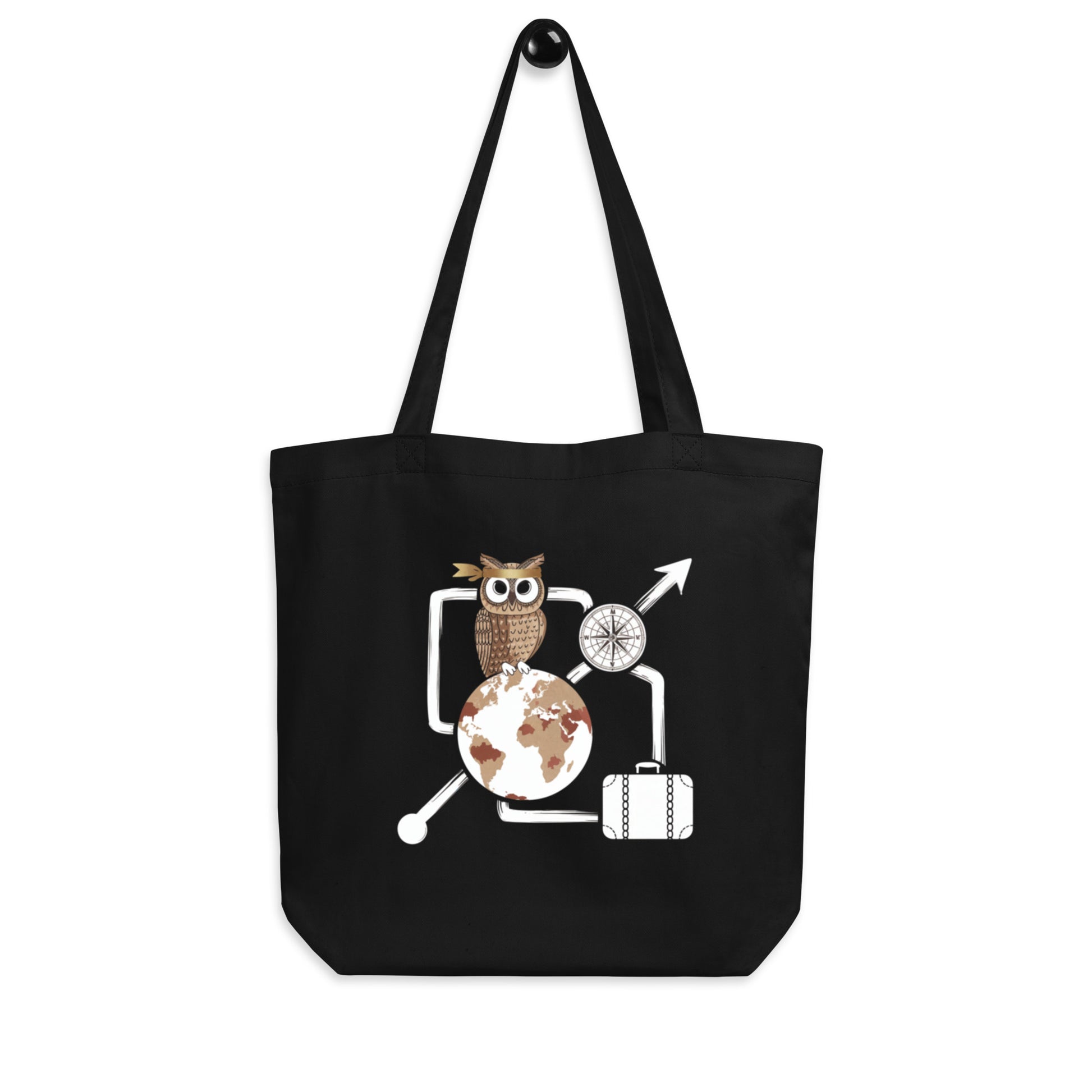 Eco Tote Bag: Sustainable, Versatile, and Ideal for Owl Lovers Black Dudeily