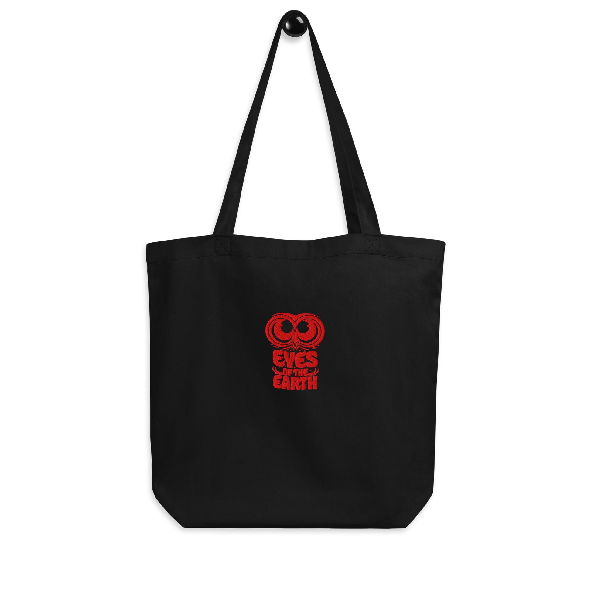 Owl Eco Tote Bag: 'Eyes of the Earth' in Fall | Sustainable Fashion USA Black Dudeily