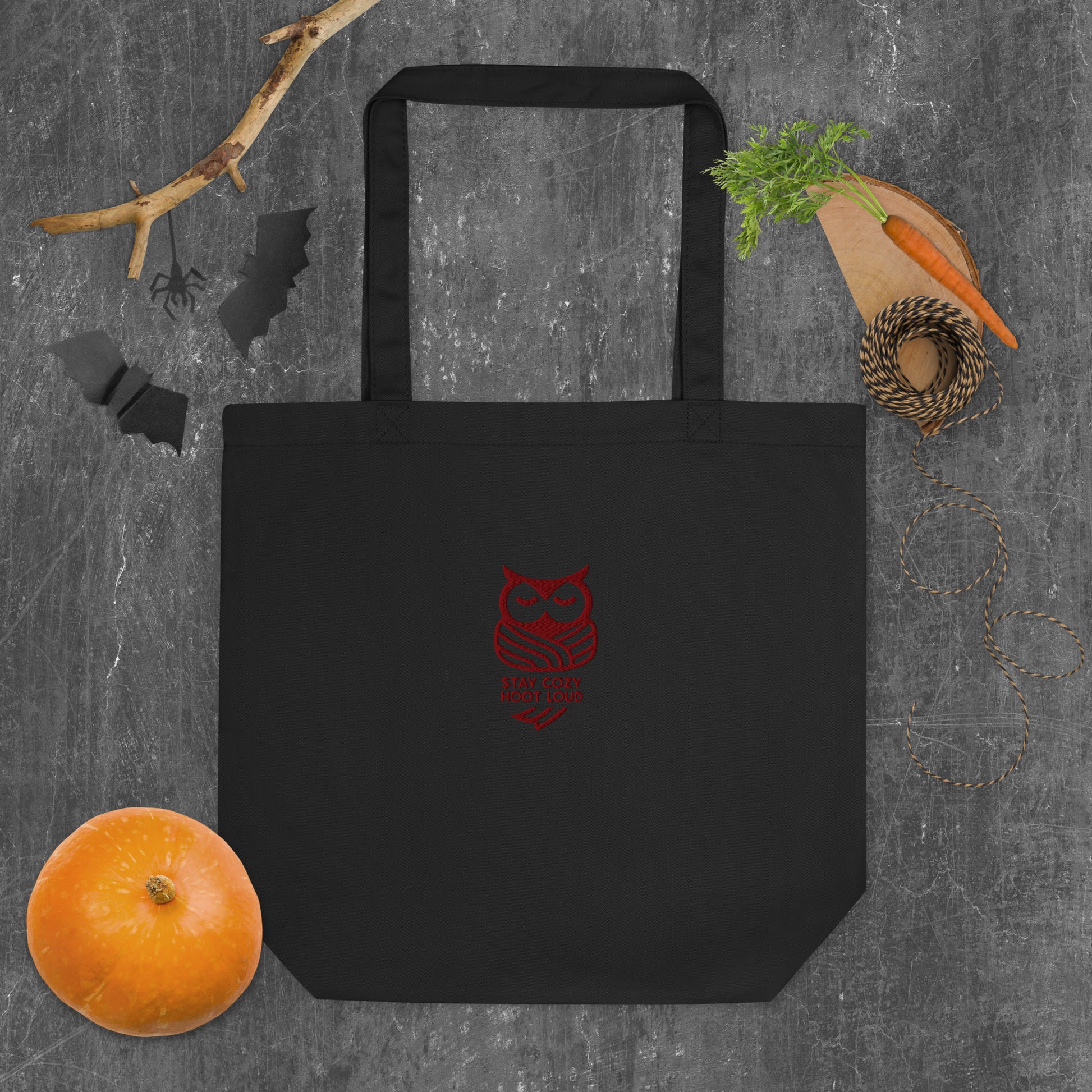Owl Eco Tote Bag: 'Stay Cozy Hoot Loud' in Fall | Sustainable Fashion USA Dudeily