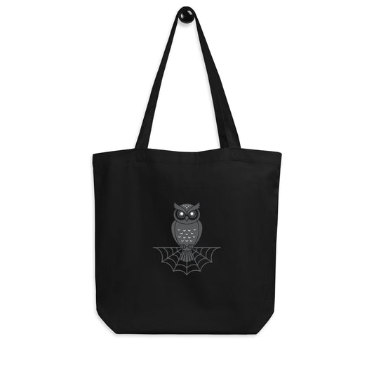 Eco Tote Bag: Halloween Owl Sustainable & Eco-Friendly Style USA Black Dudeily