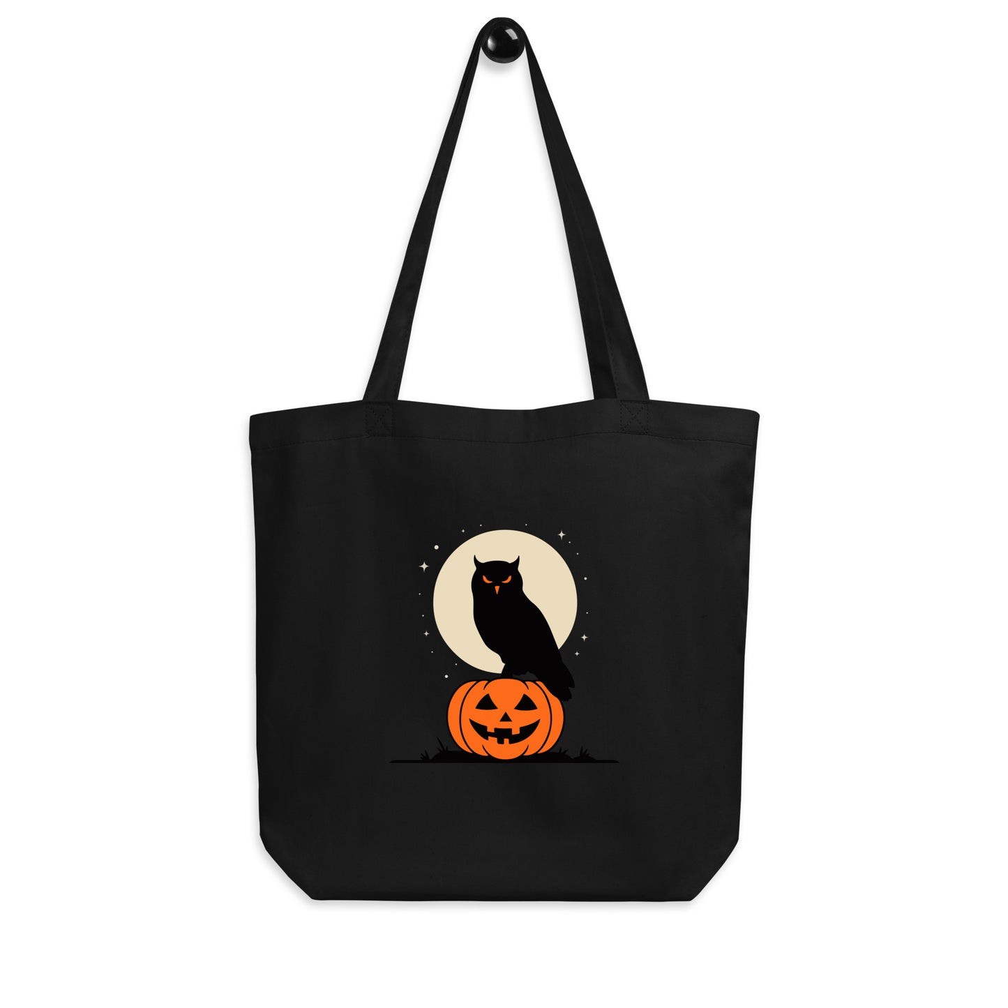 Eco Tote Bag: Halloween Owl Sustainable & Eco-Friendly Style USA Black Dudeily