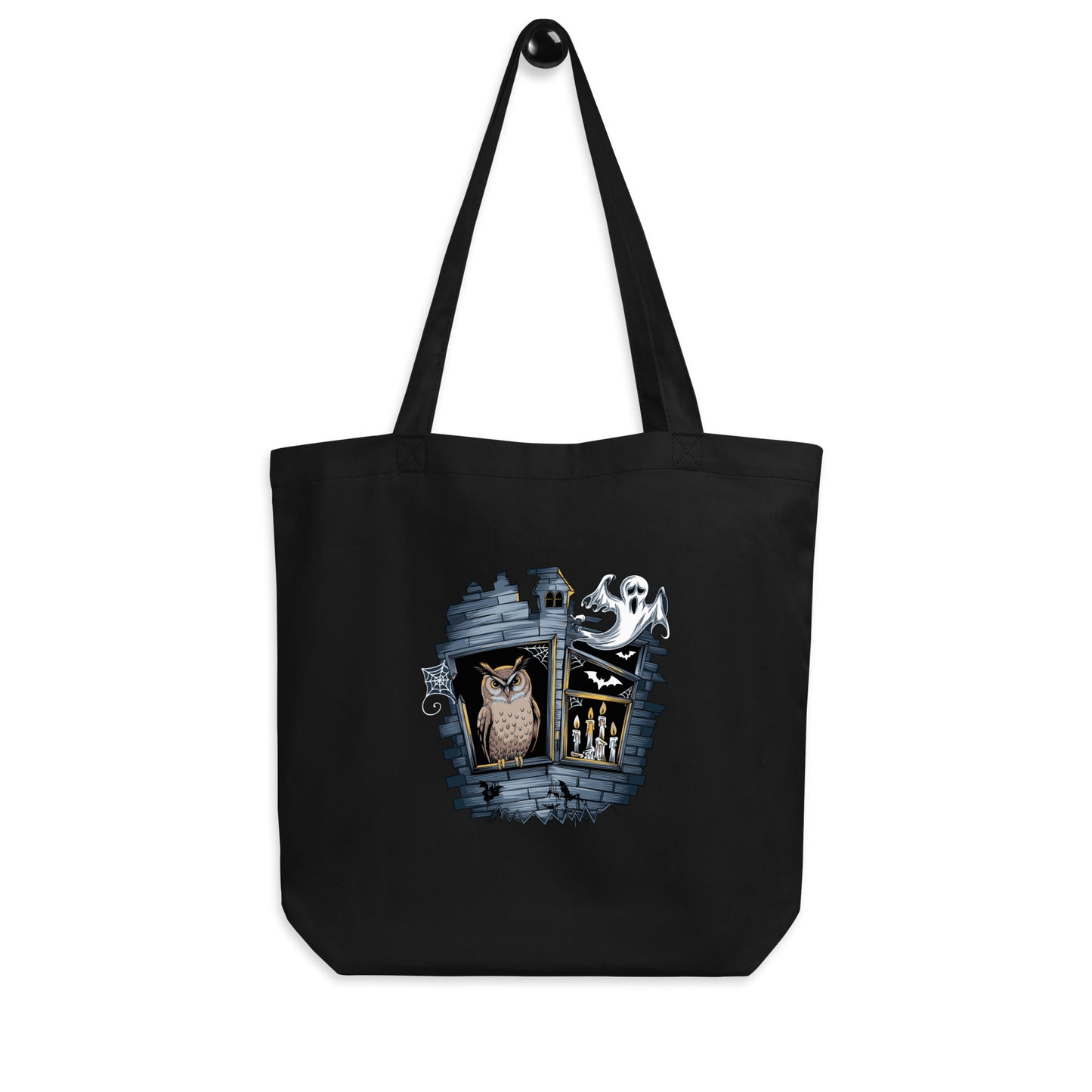 Eco Tote Bag: Halloween Owl Sustainable & Eco-Friendly Style USA Black Dudeily